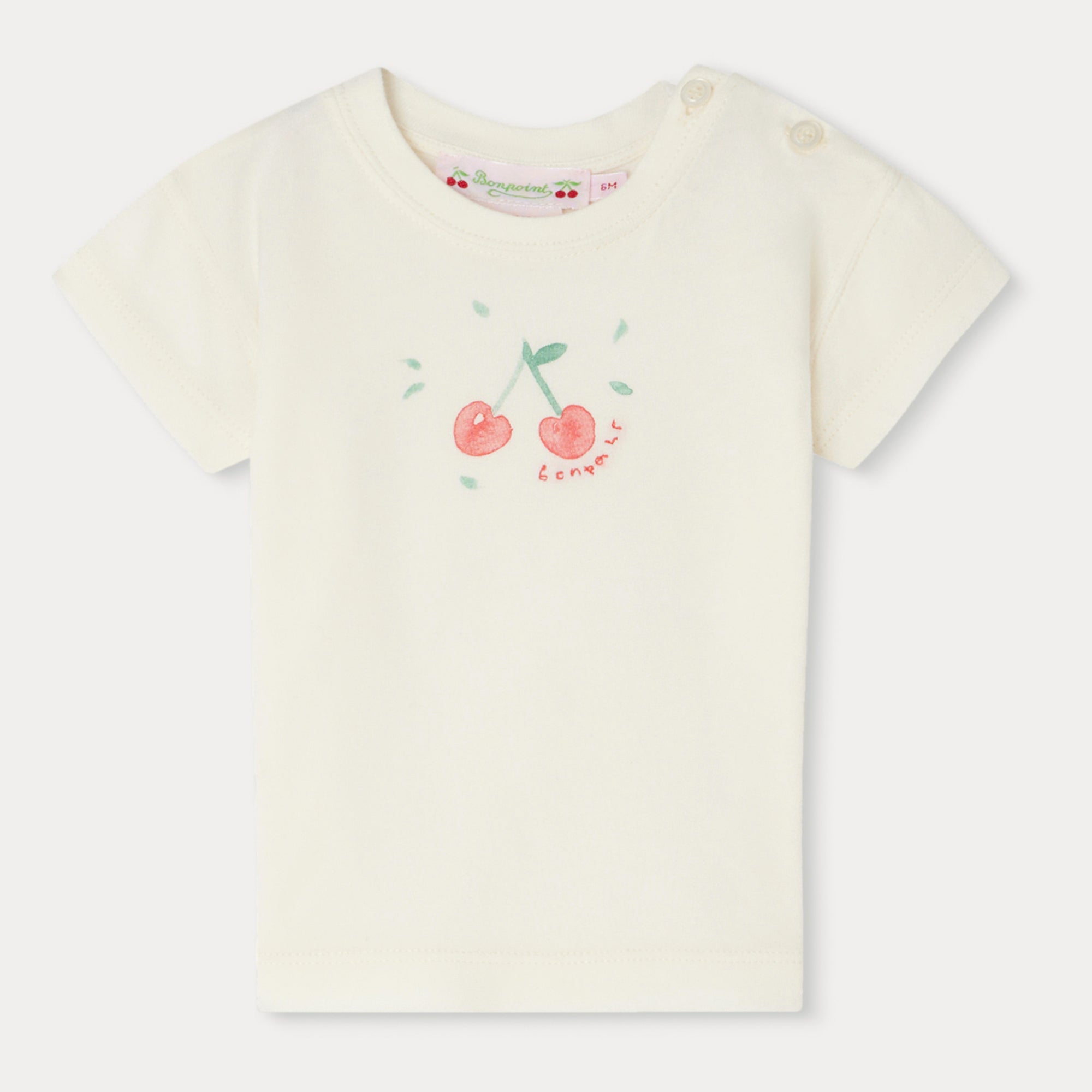Baby Girls White Logo Cotton T-Shirt