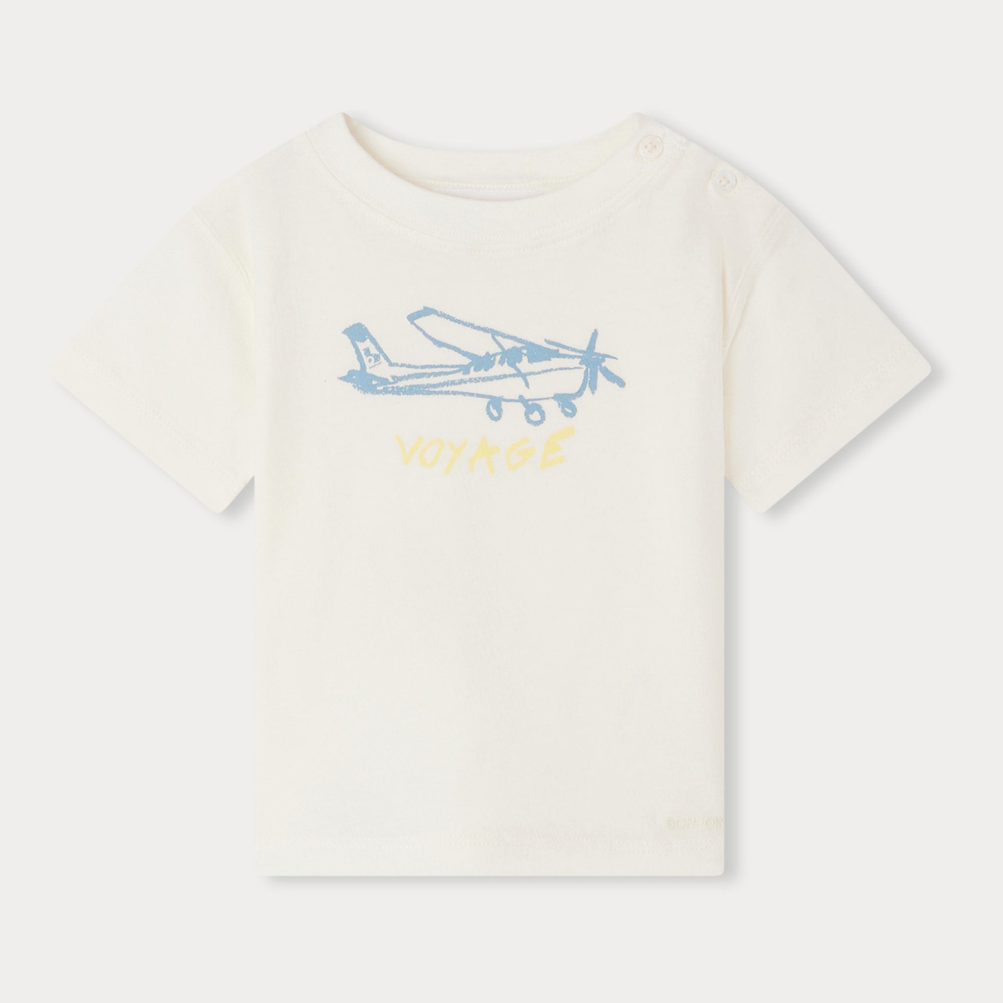 Baby Boys White Cotton T-Shirt