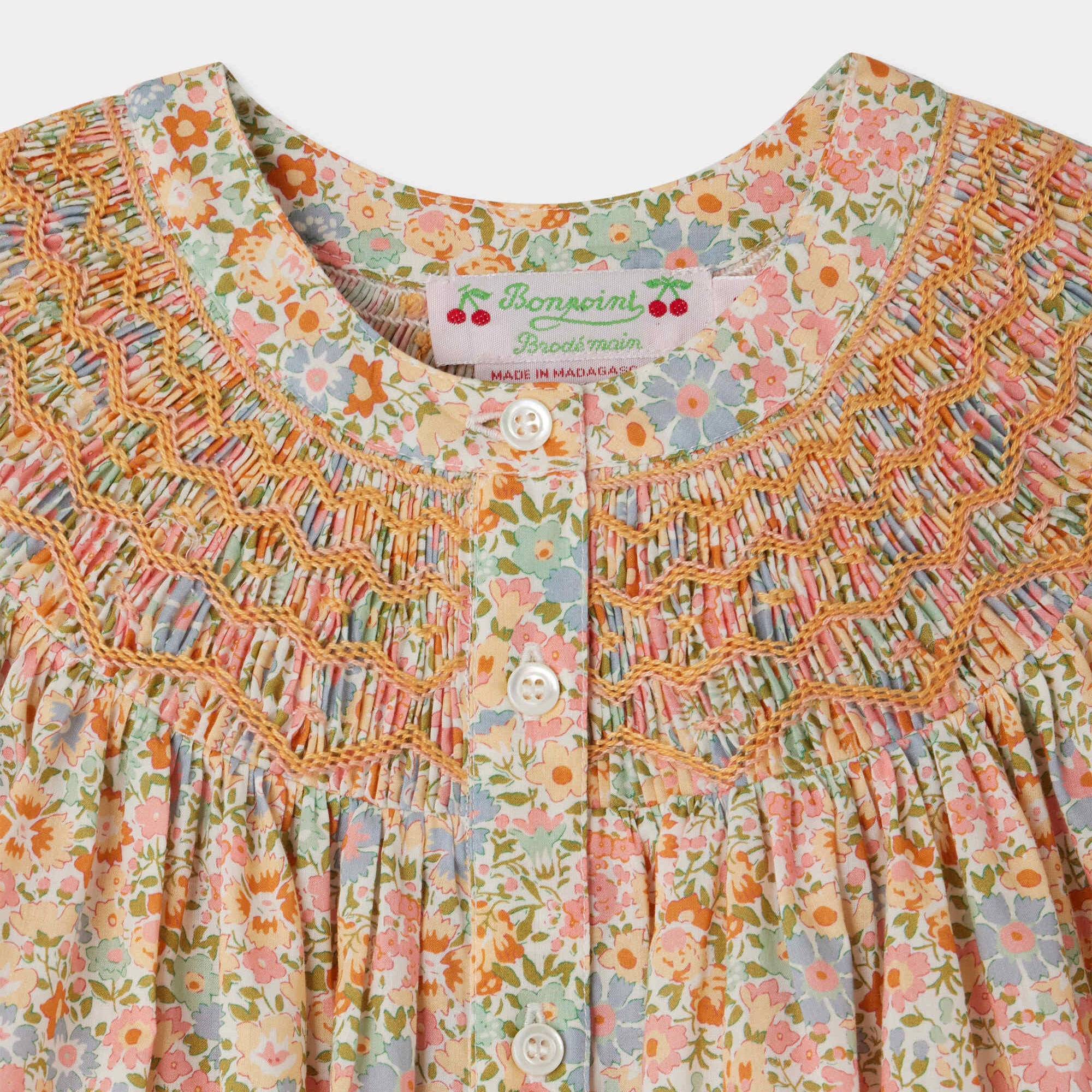 Girls Pink Floral Cotton Blouse