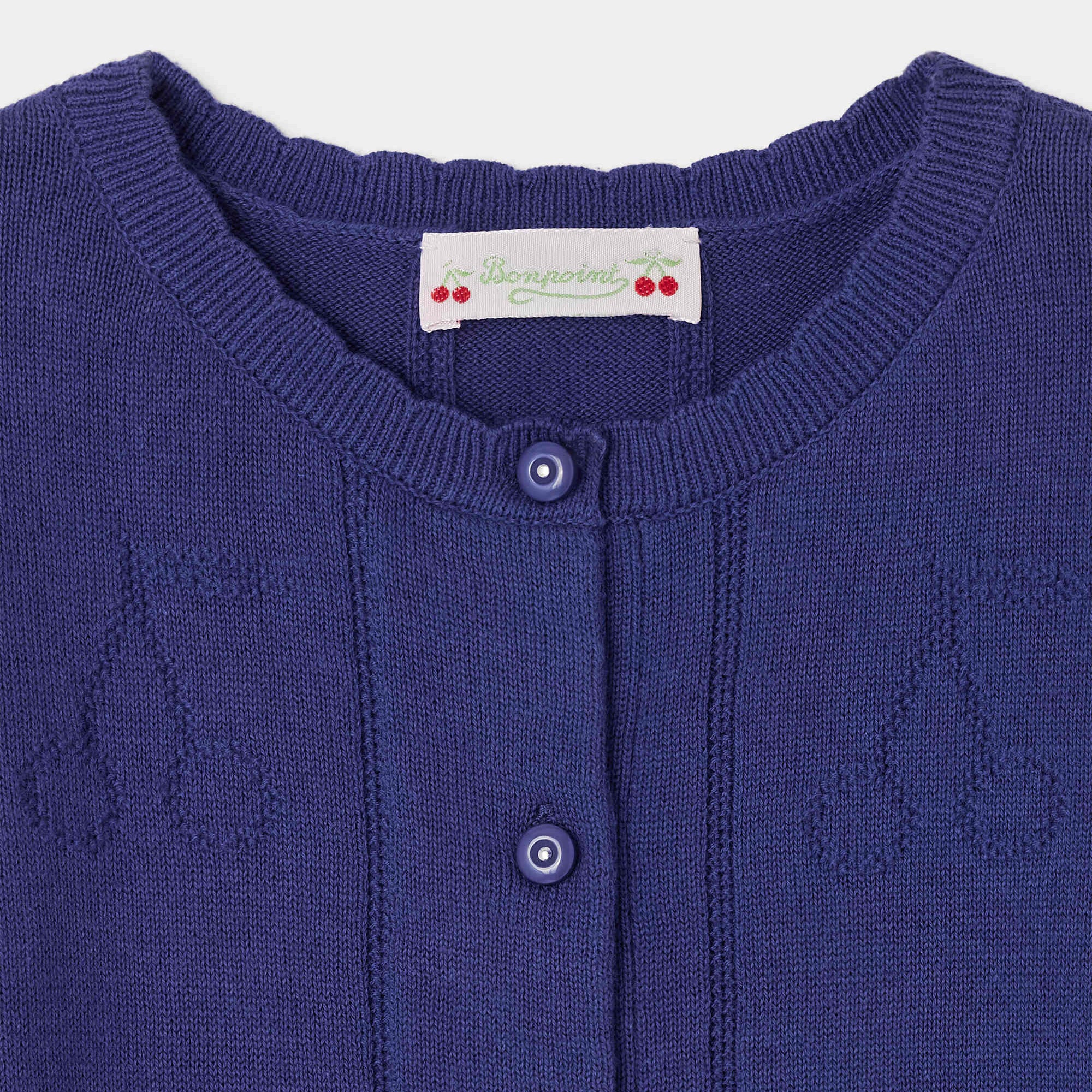 Girls Blue Cotton Cardigan