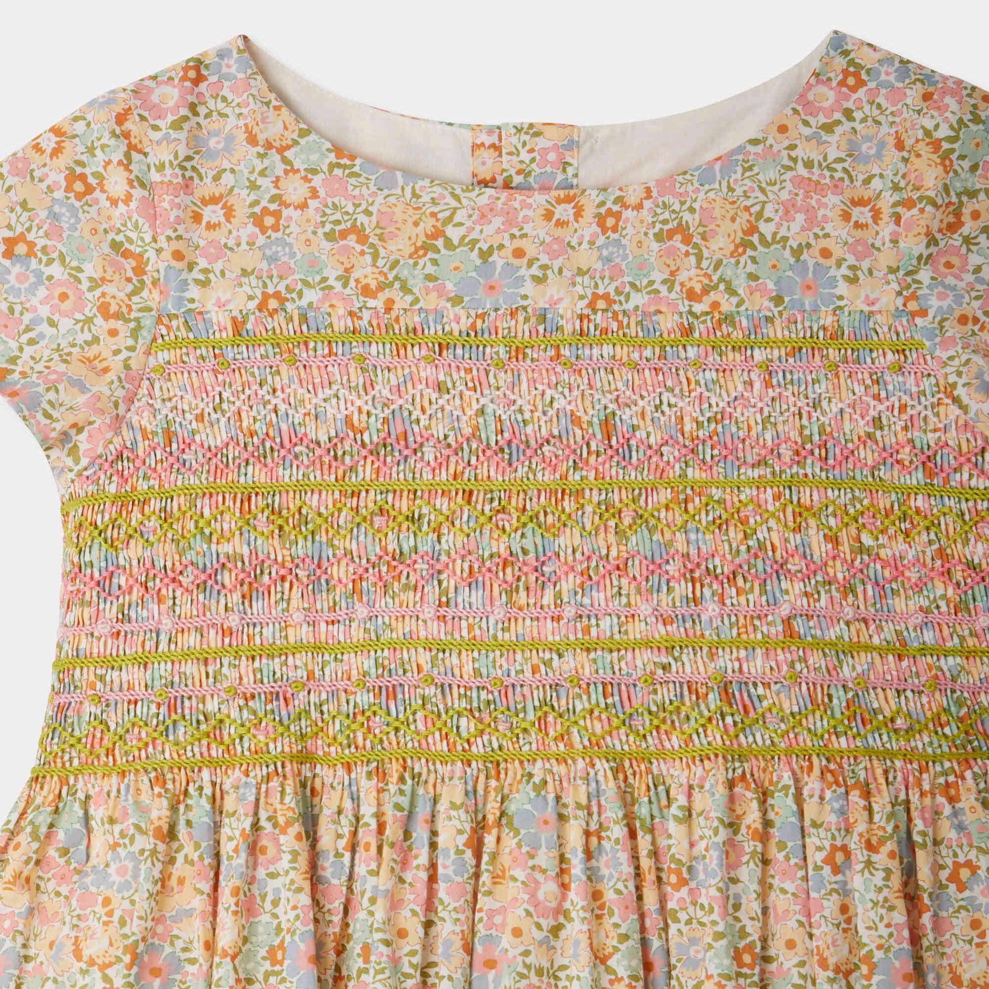 Girls Pink Floral Cotton Dress