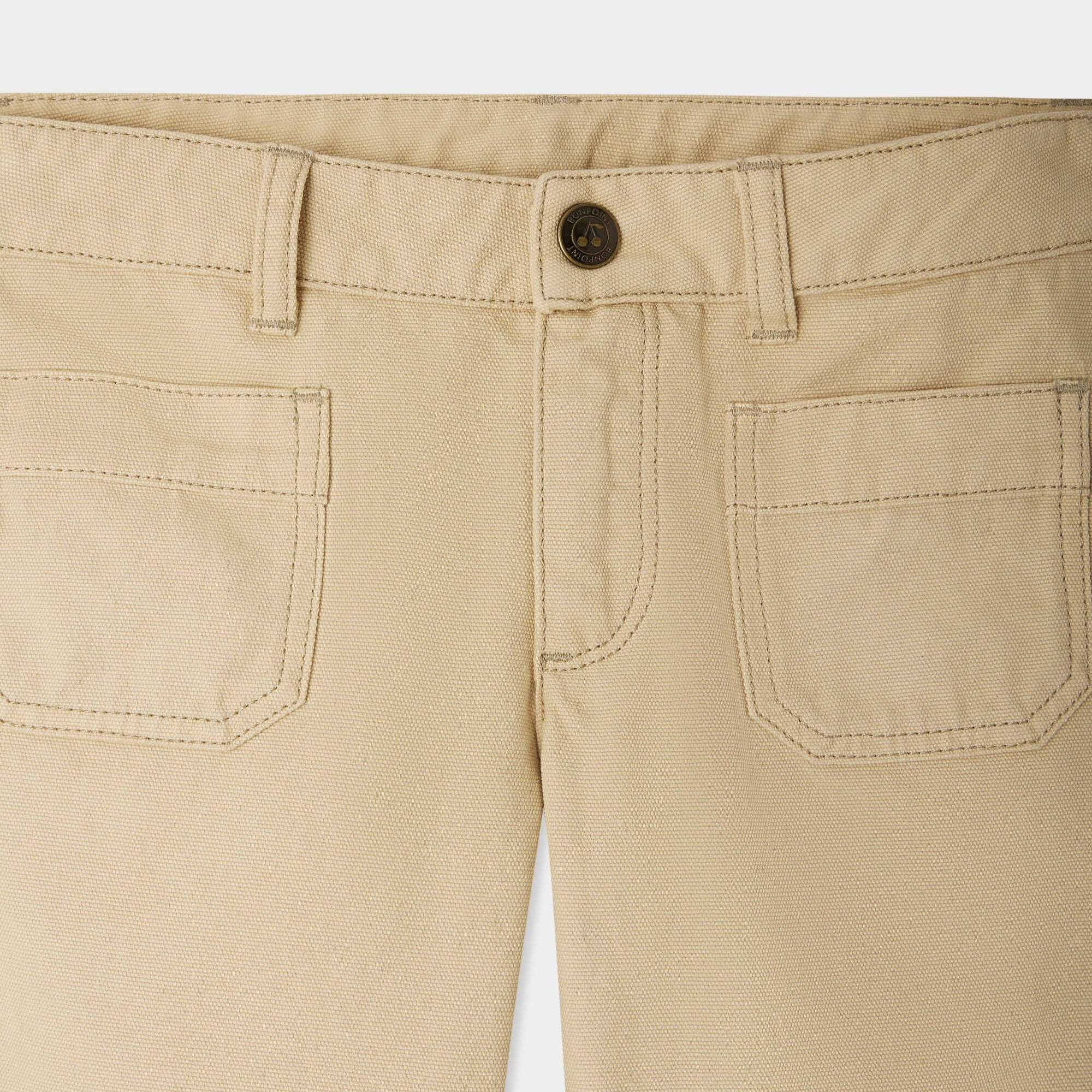 Girls Sand Cotton Trousers