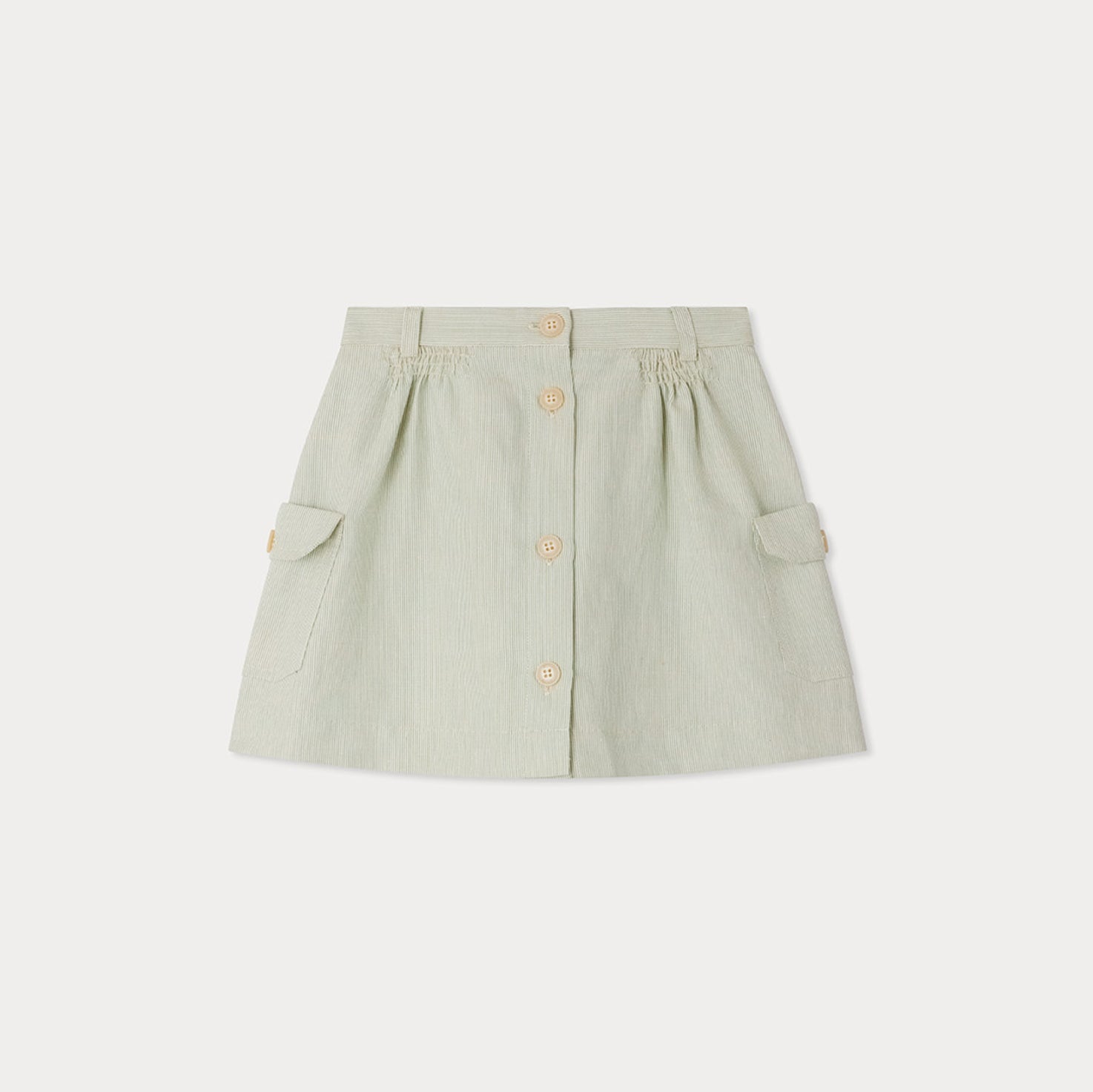 Girls Light Green Stripes Skirt