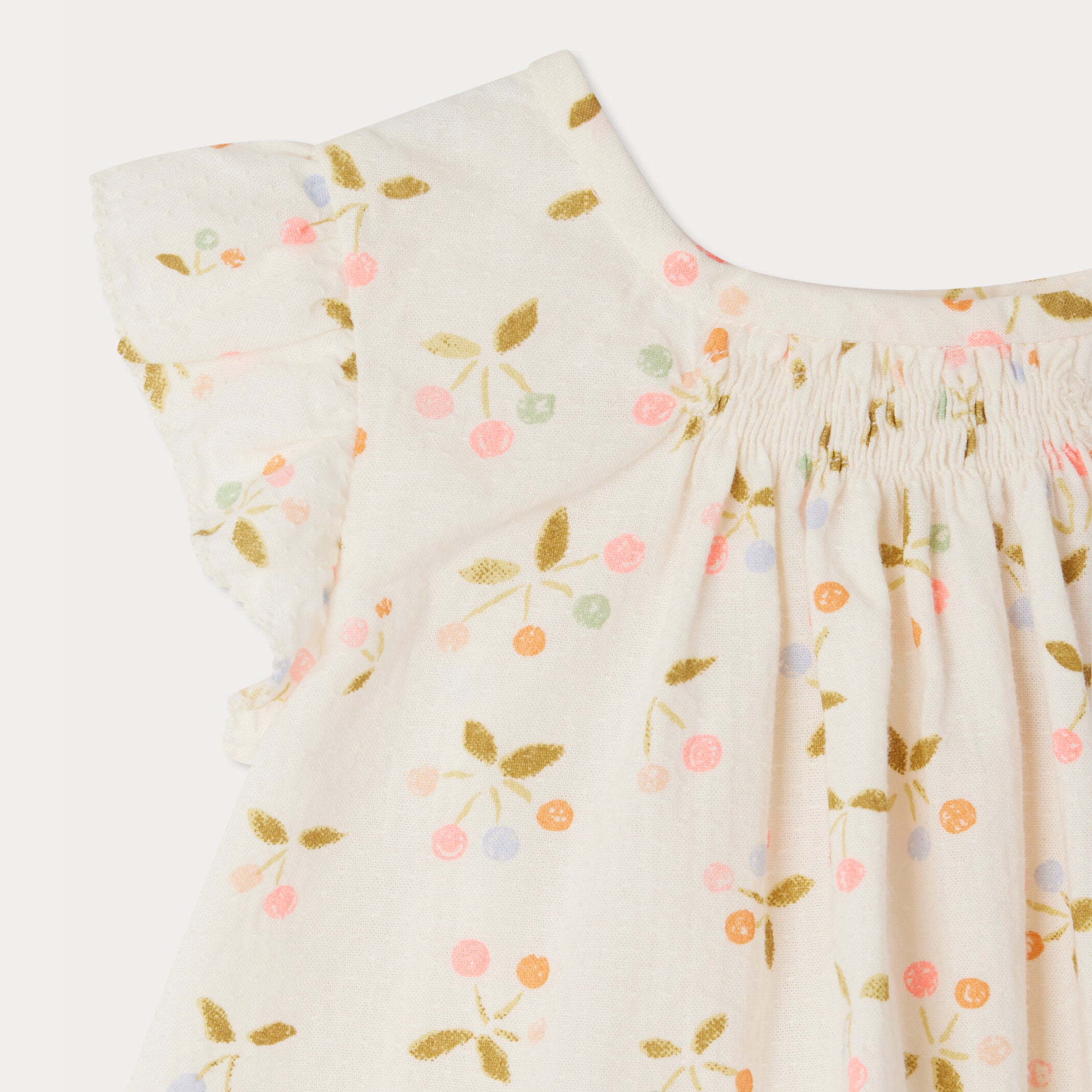 Baby Girls Ivory Cherry Printed Cotton Blouse