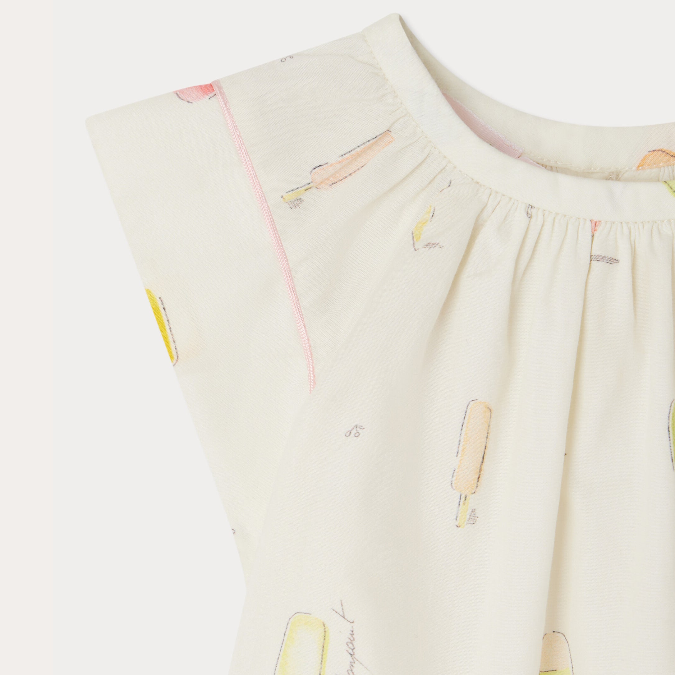 Baby Girls Ivory Printed Cotton Top