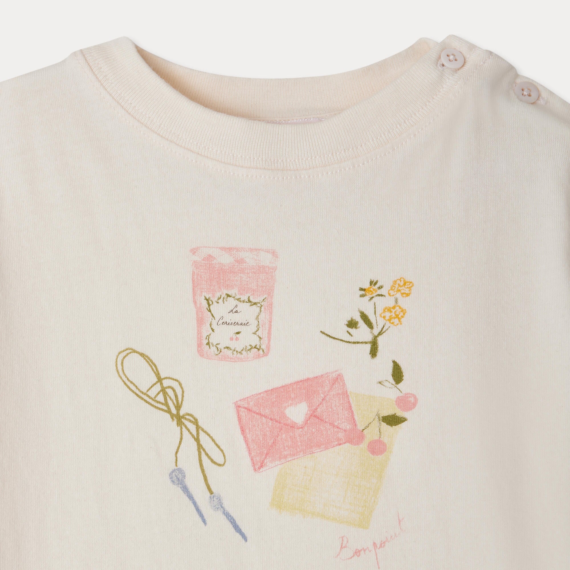 Baby Girls Pale Pink Printed Cotton T-Shirt