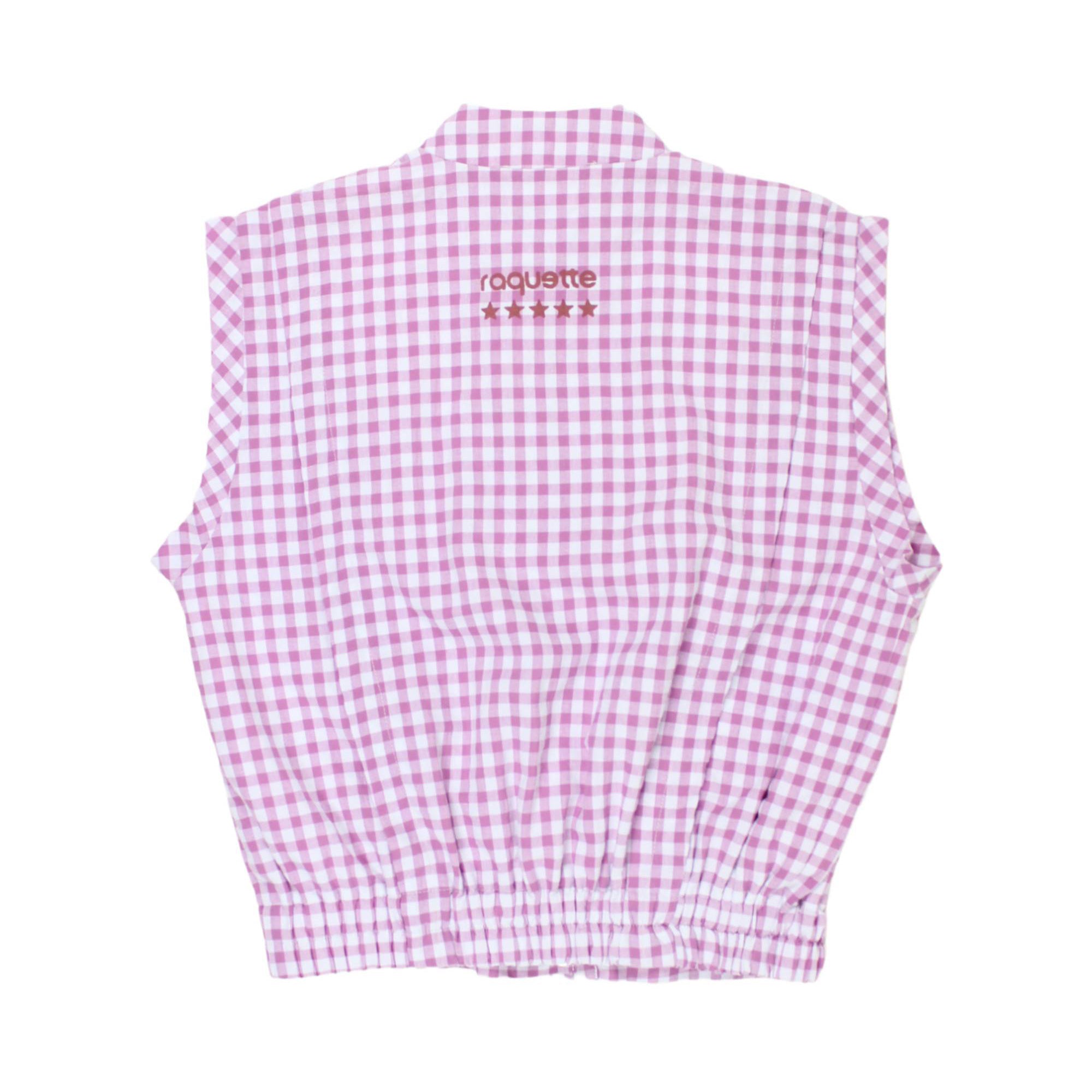 Girls Pink Purple Check Cotton Gilet