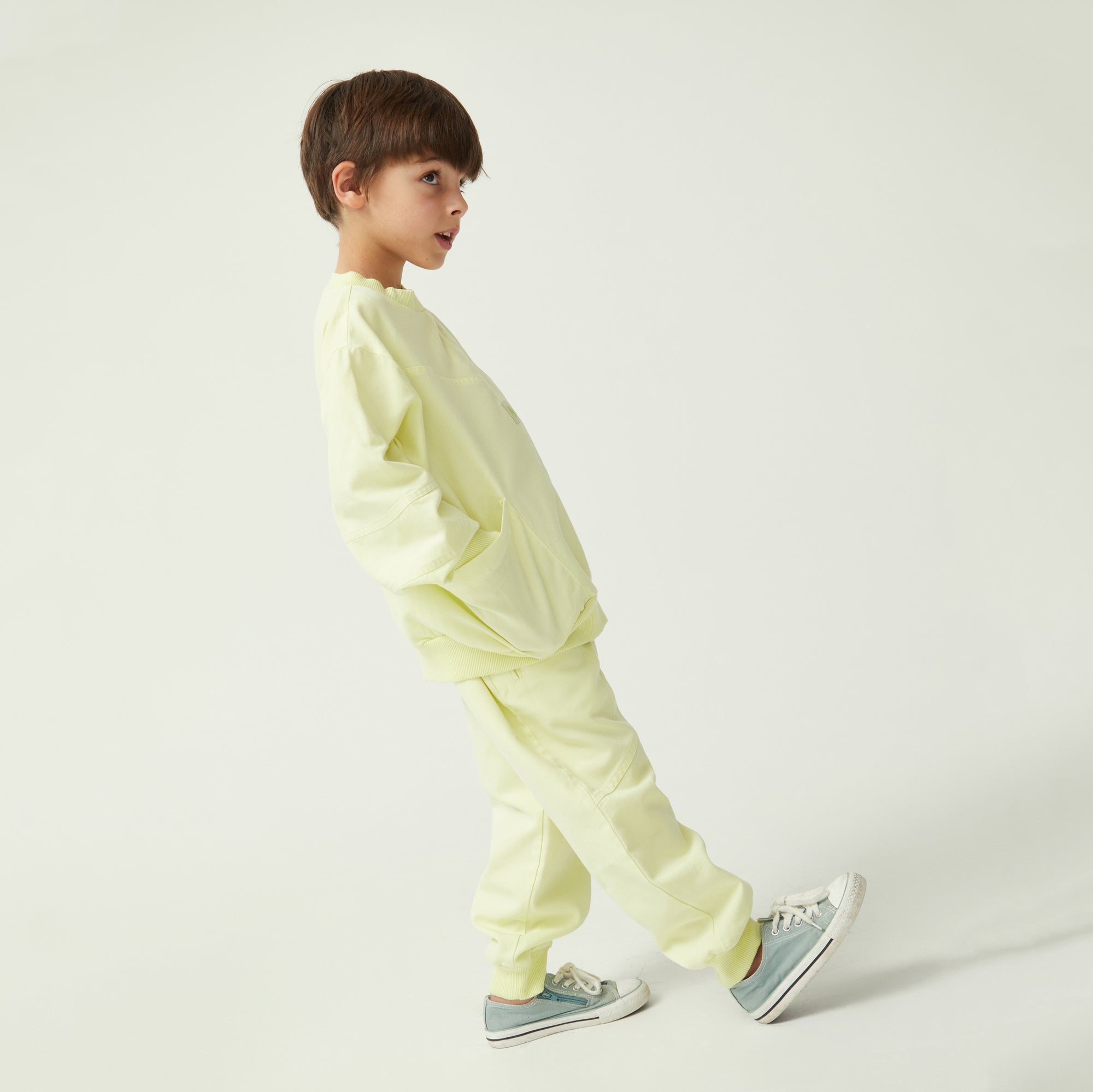 Boys & Girls Fluo Green Cotton Trousers