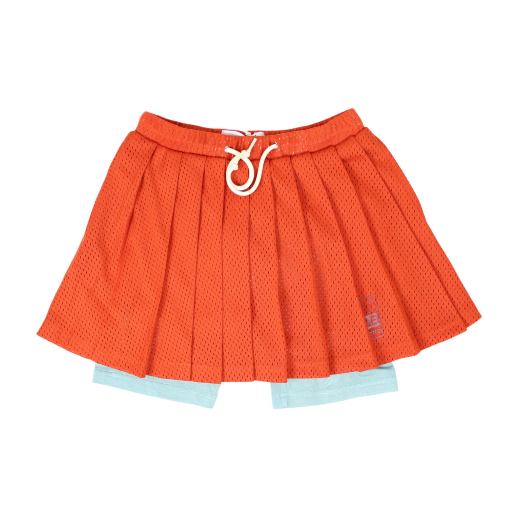 Girls Orange Pleated Skirt