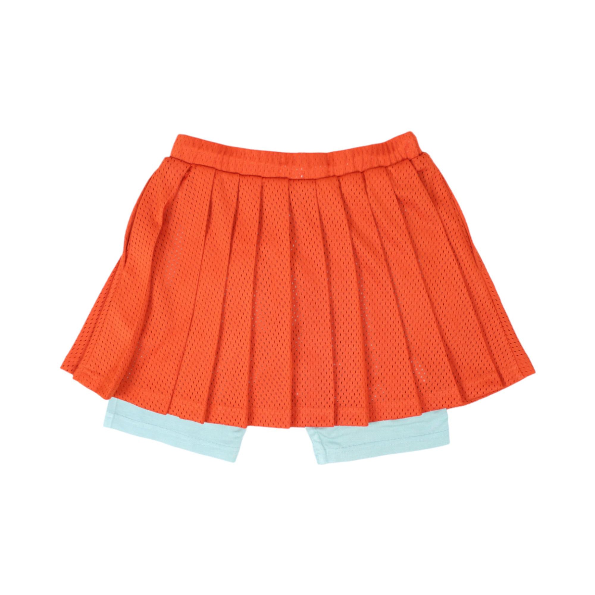 Girls Orange Pleated Skirt