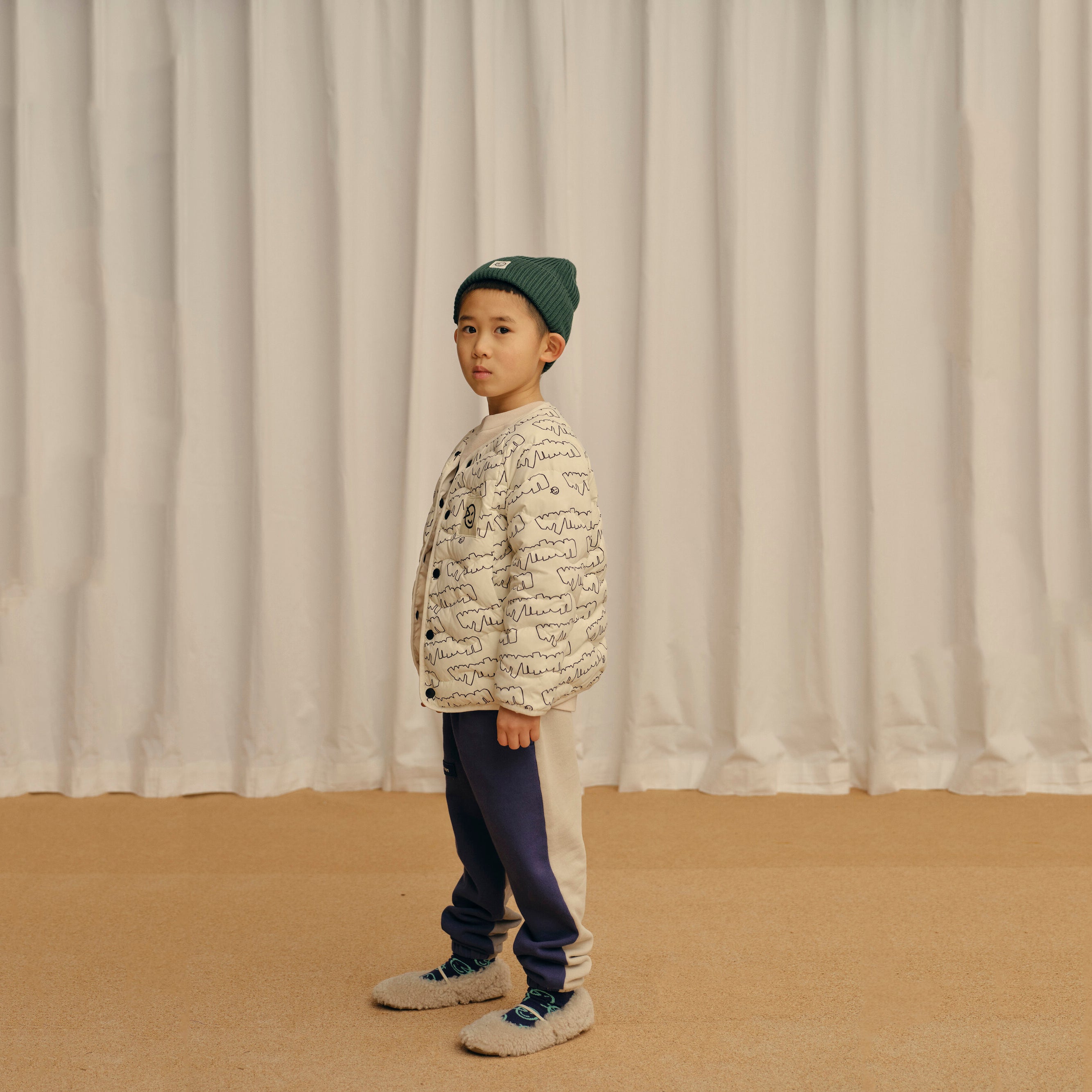 Boys & Girls White Printed Padded Down Jacket