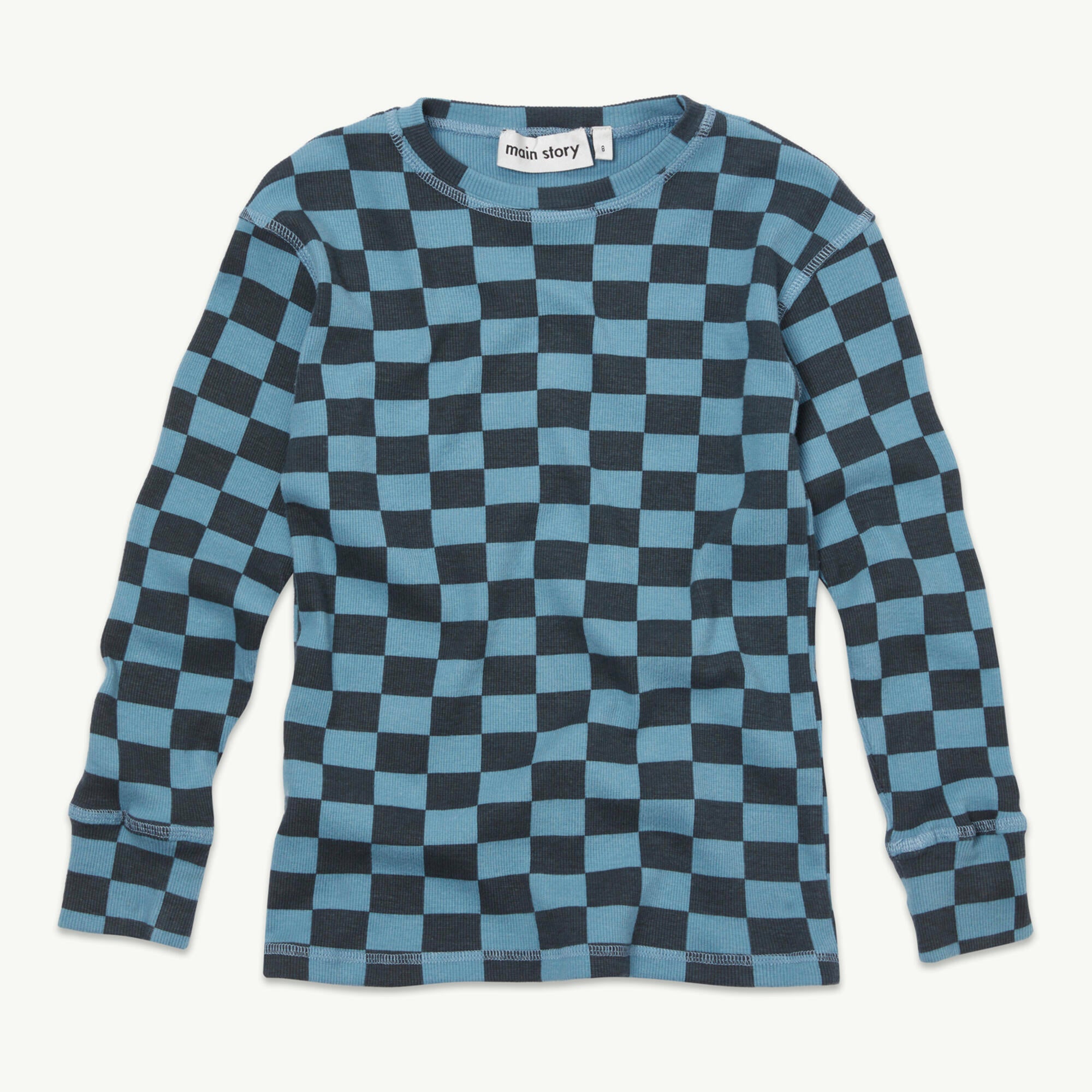 Boys & Girls Blue Check Cotton T-Shirt