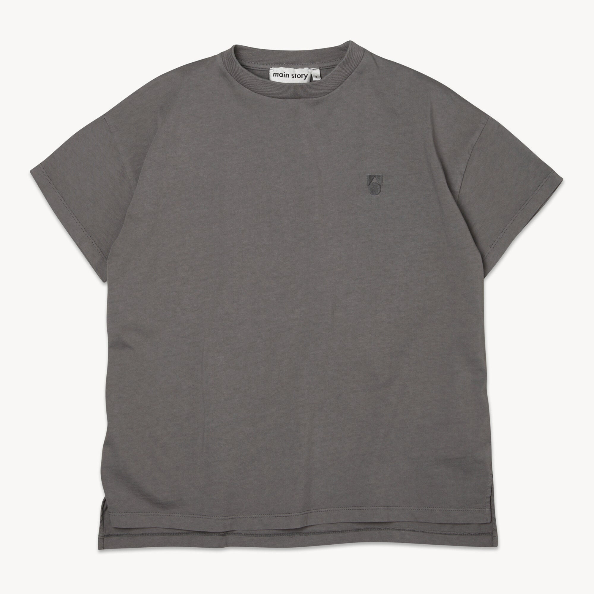 Boys & Girls Dark Grey Cotton T-Shirt