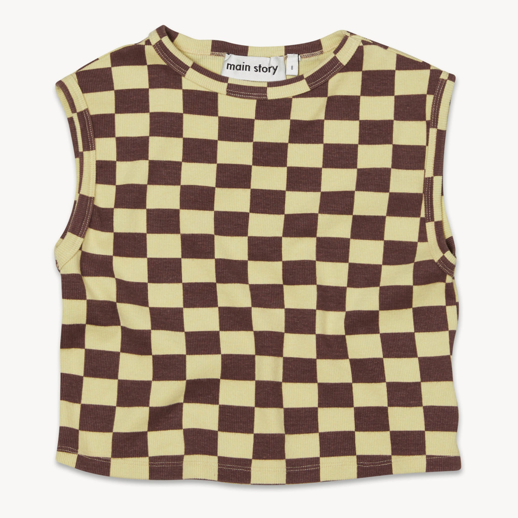 Boys & Girls Yellow Check Cotton Vest