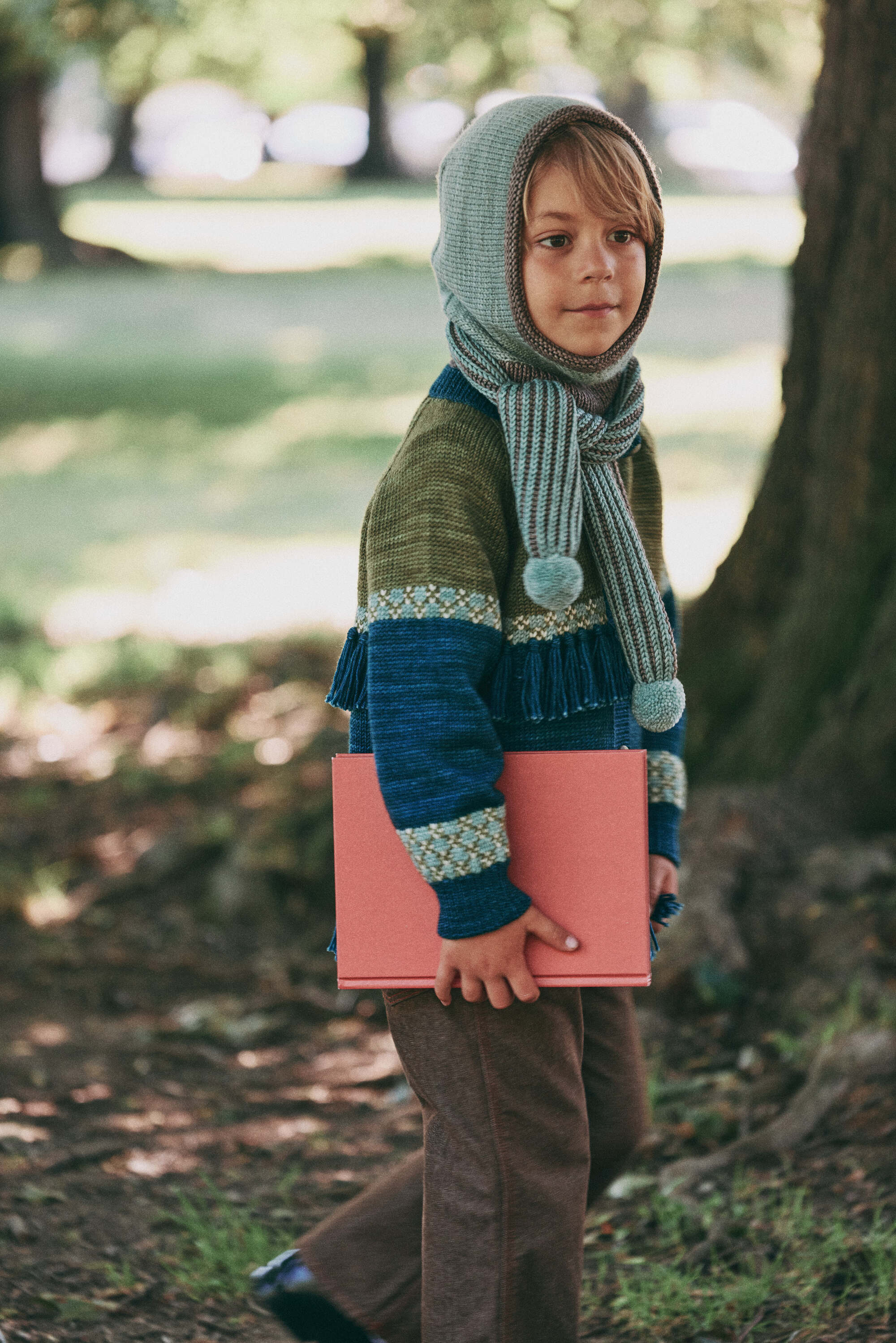 Boys & Girls Blue Tassel Wool Jacket