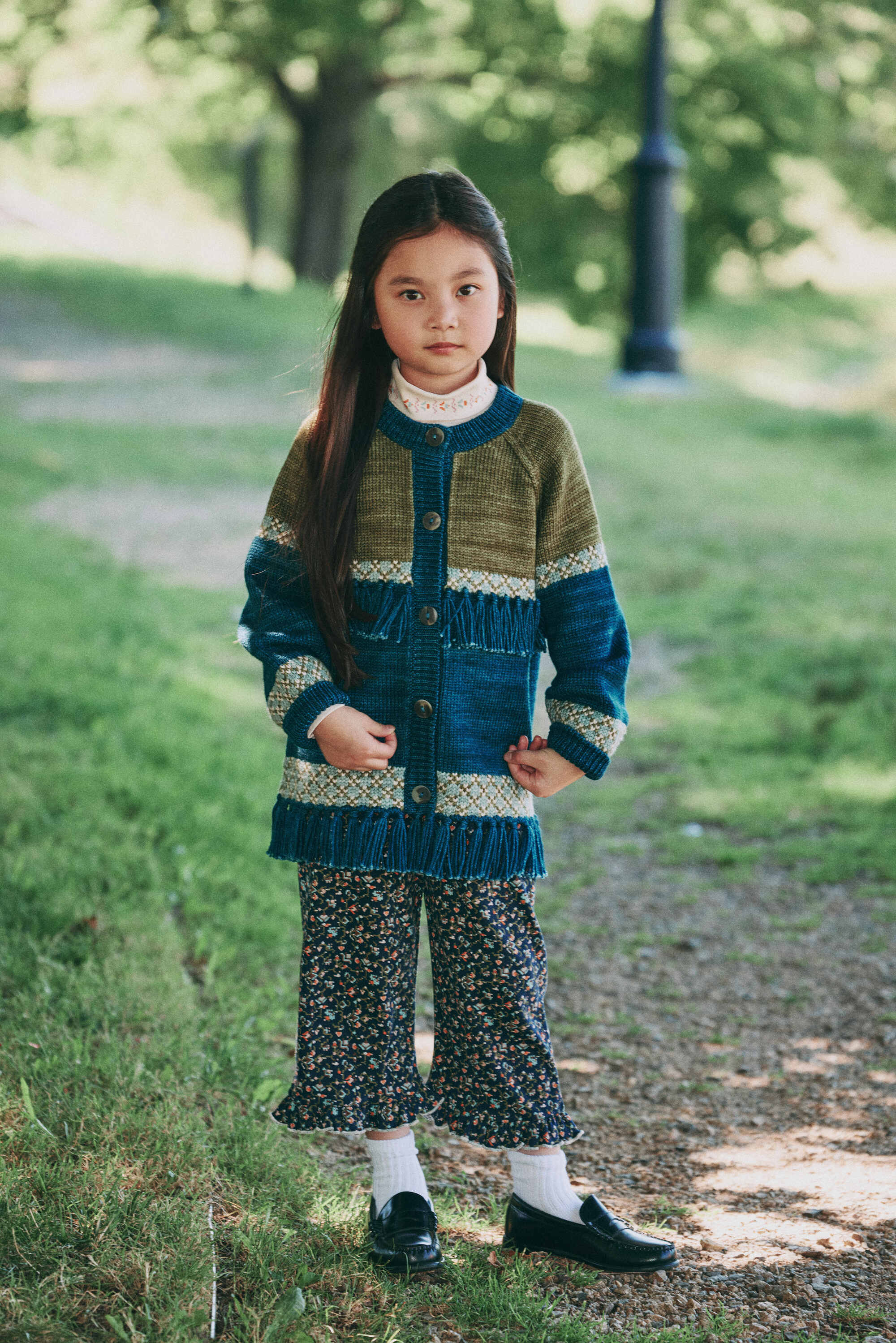 Boys & Girls Blue Tassel Wool Jacket