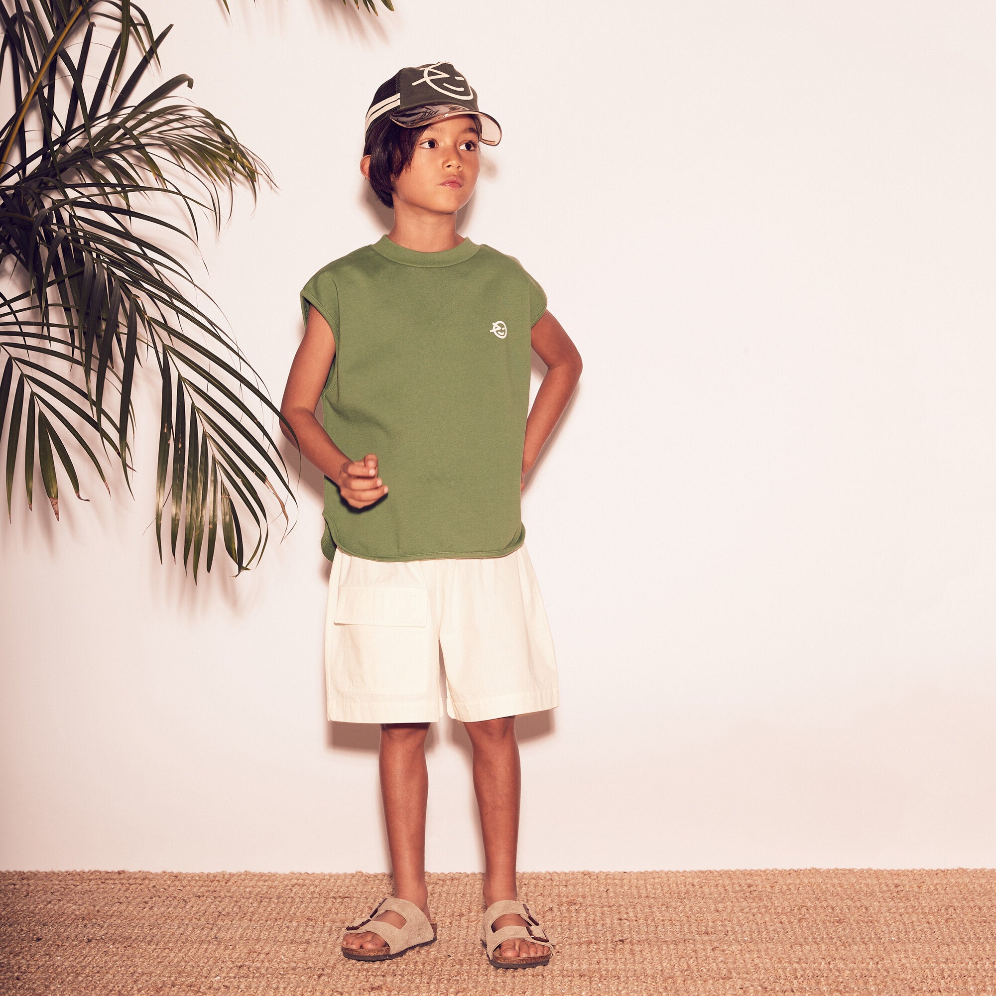Boys & Girls White Cotton Shorts