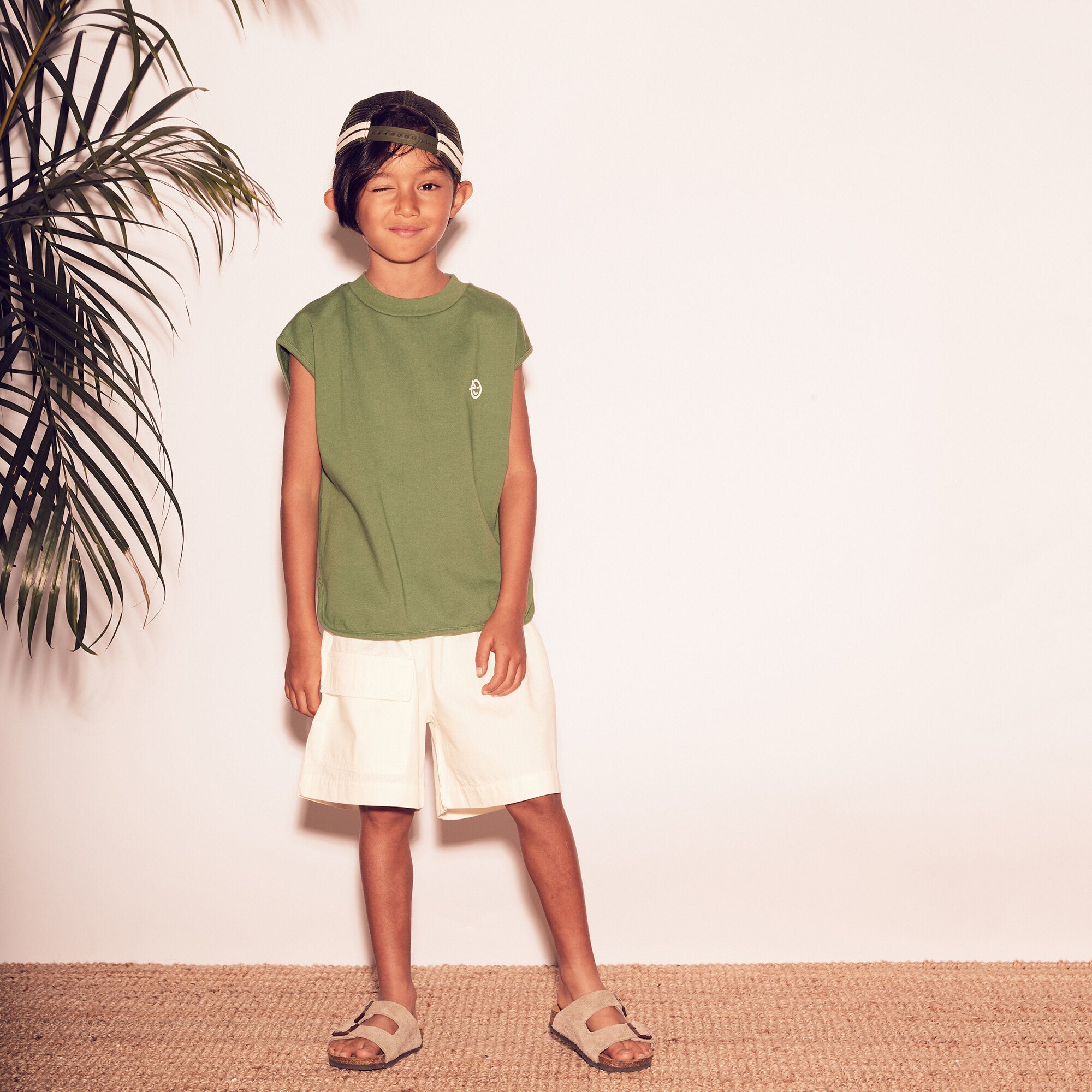 Boys & Girls White Cotton Shorts