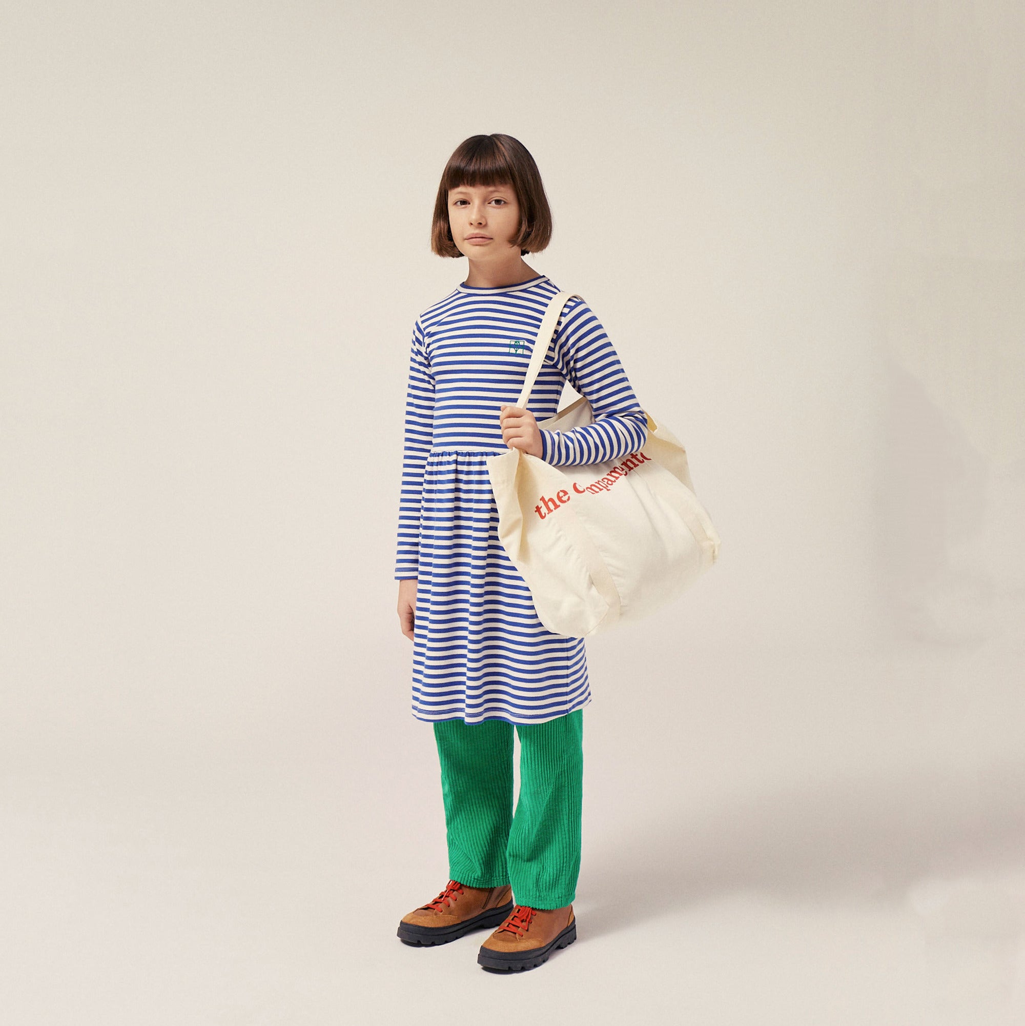 Girls Blue Stripes Cotton Dress
