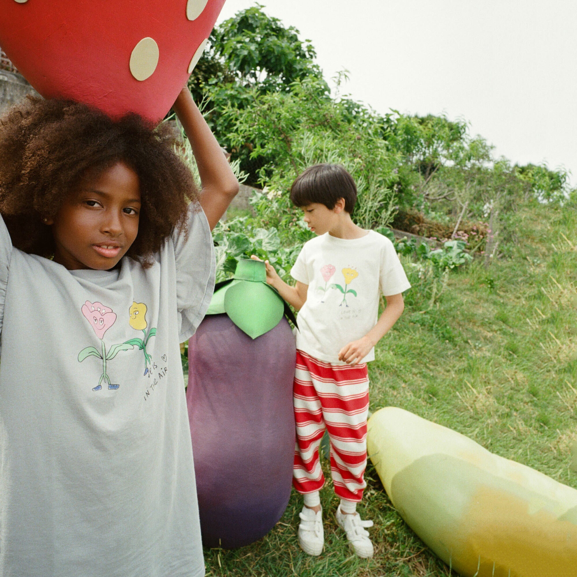 Boys & Girls Red Stripes Cotton Trousers