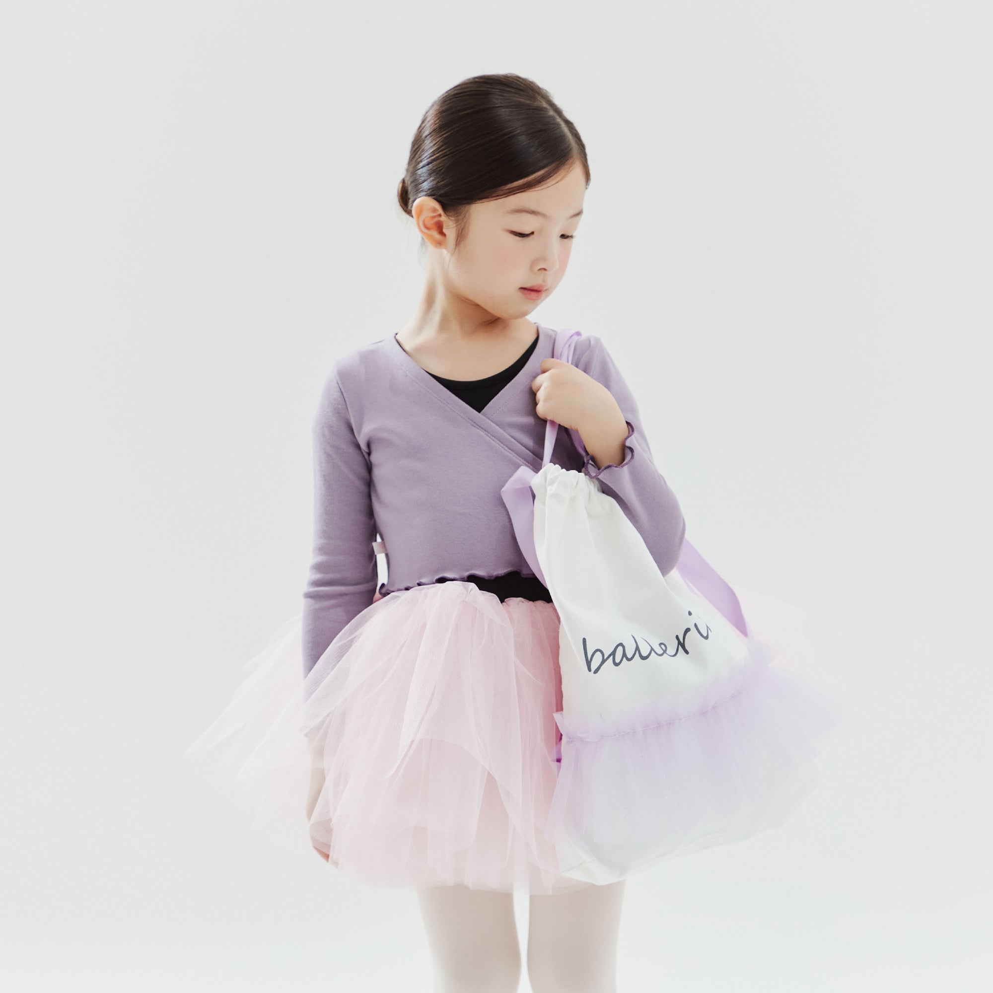 Girls Purple Ballet V-neck T-Shirt