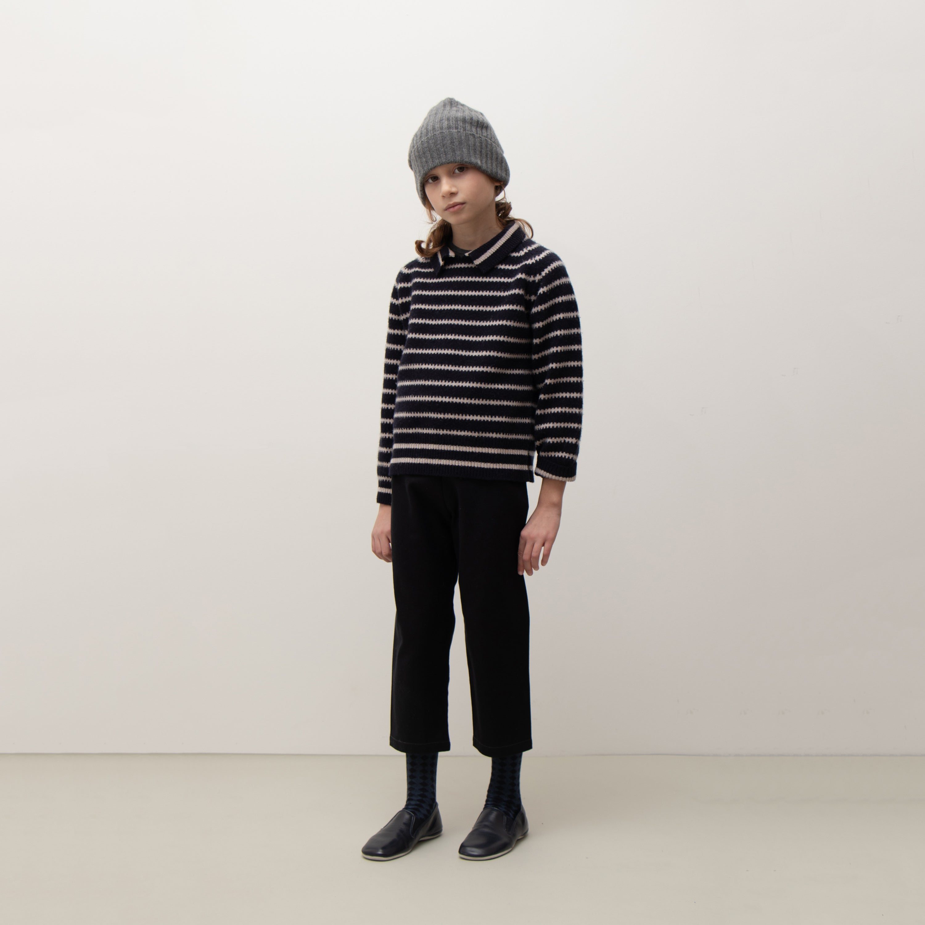 Boys & Girls Navy Stripes Wool Sweater