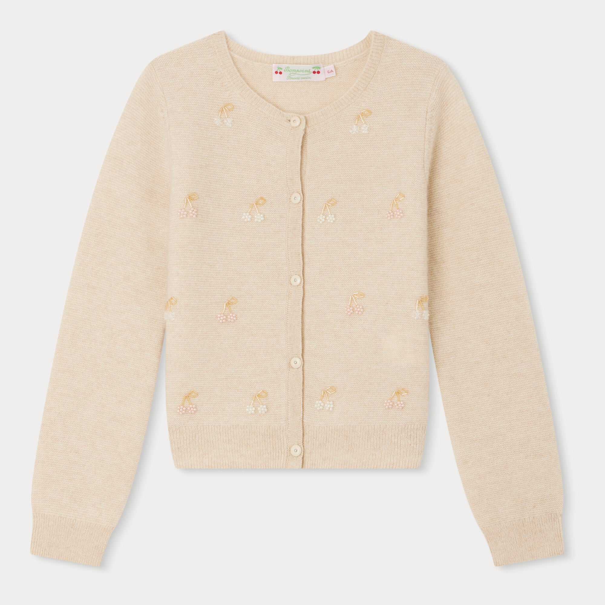 Girls White Cashmere Cardigan