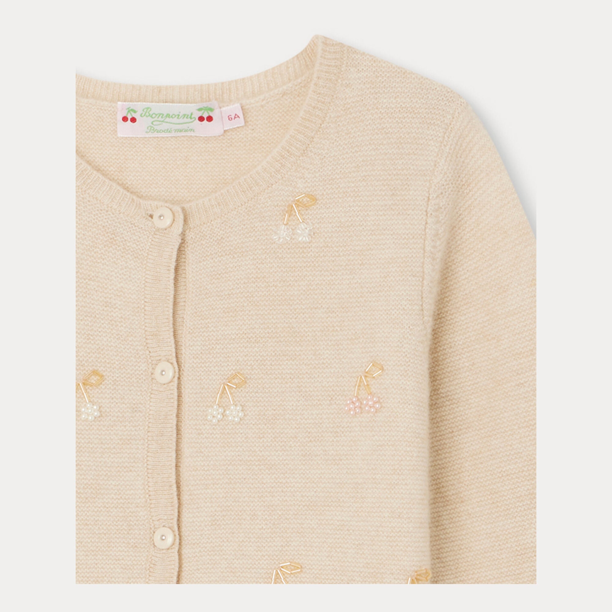 Girls White Cashmere Cardigan