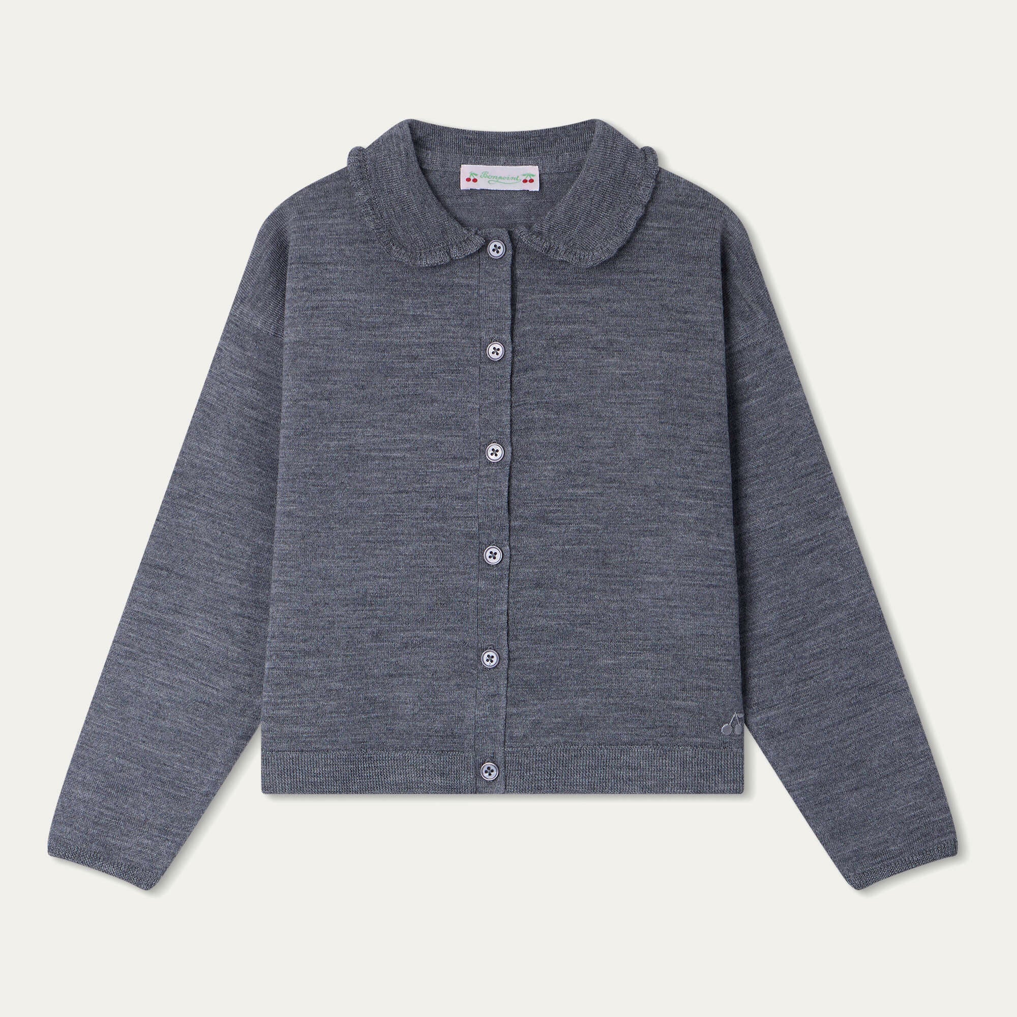 Girls Grey Wool Cardigan