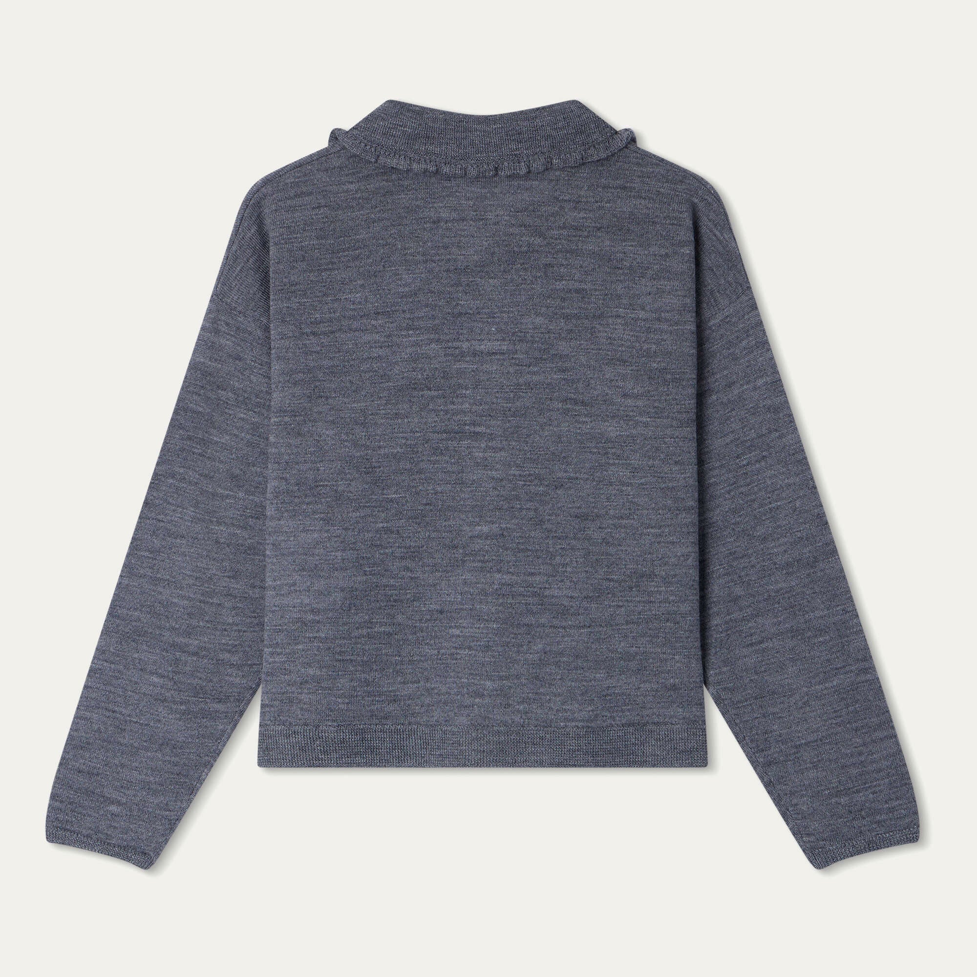 Girls Grey Wool Cardigan
