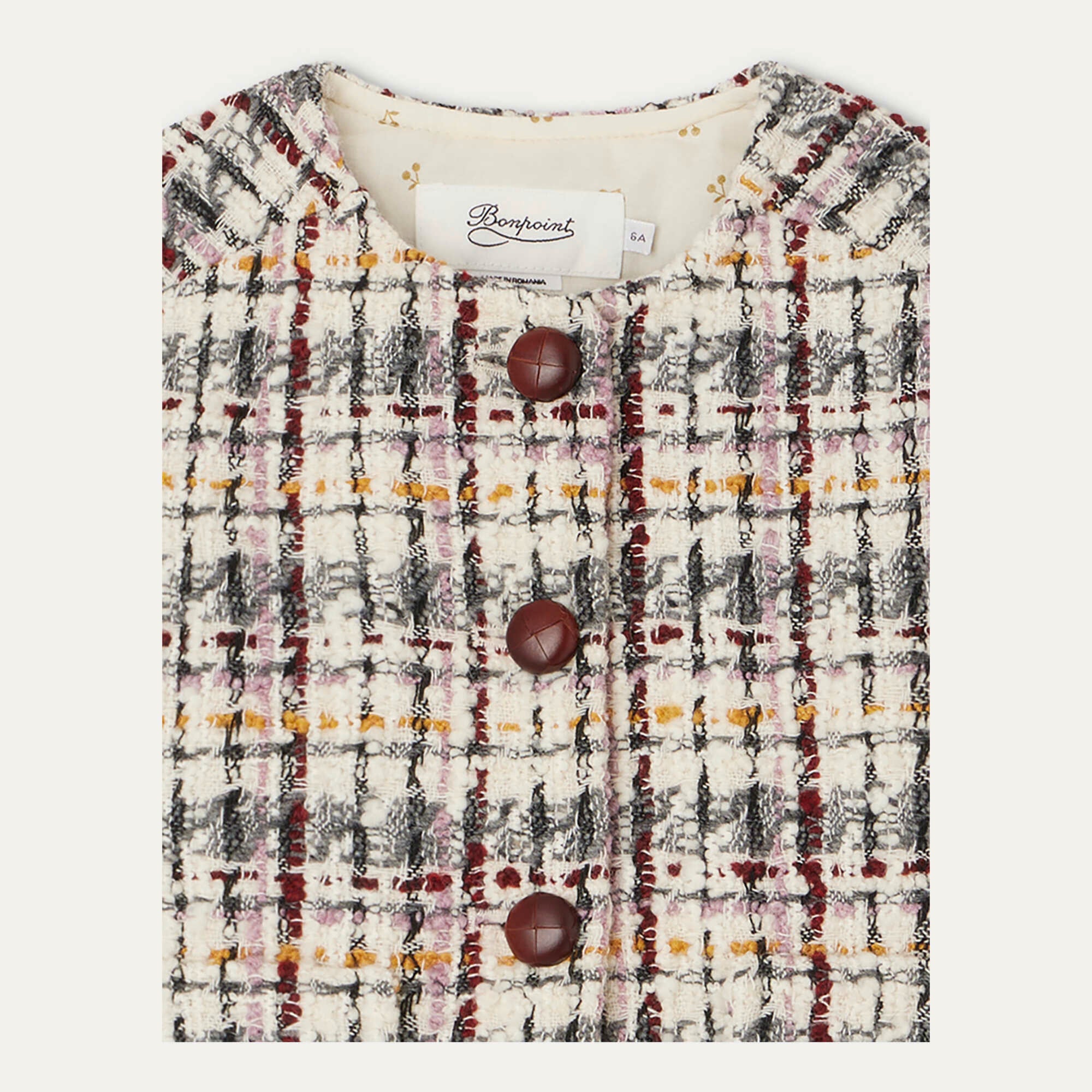 Girls Multicolor Check Jacket