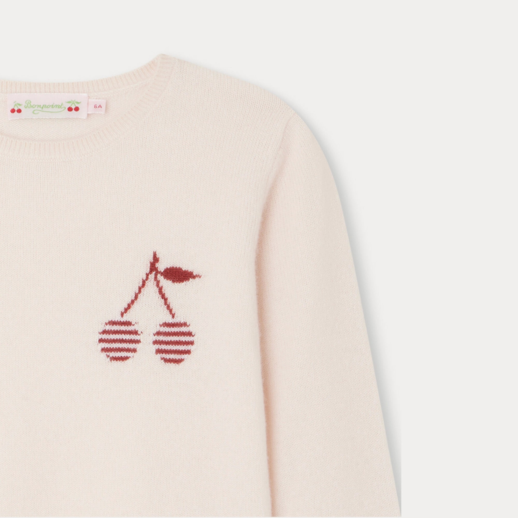 Girls Light Pink Logo Cashmere Sweater