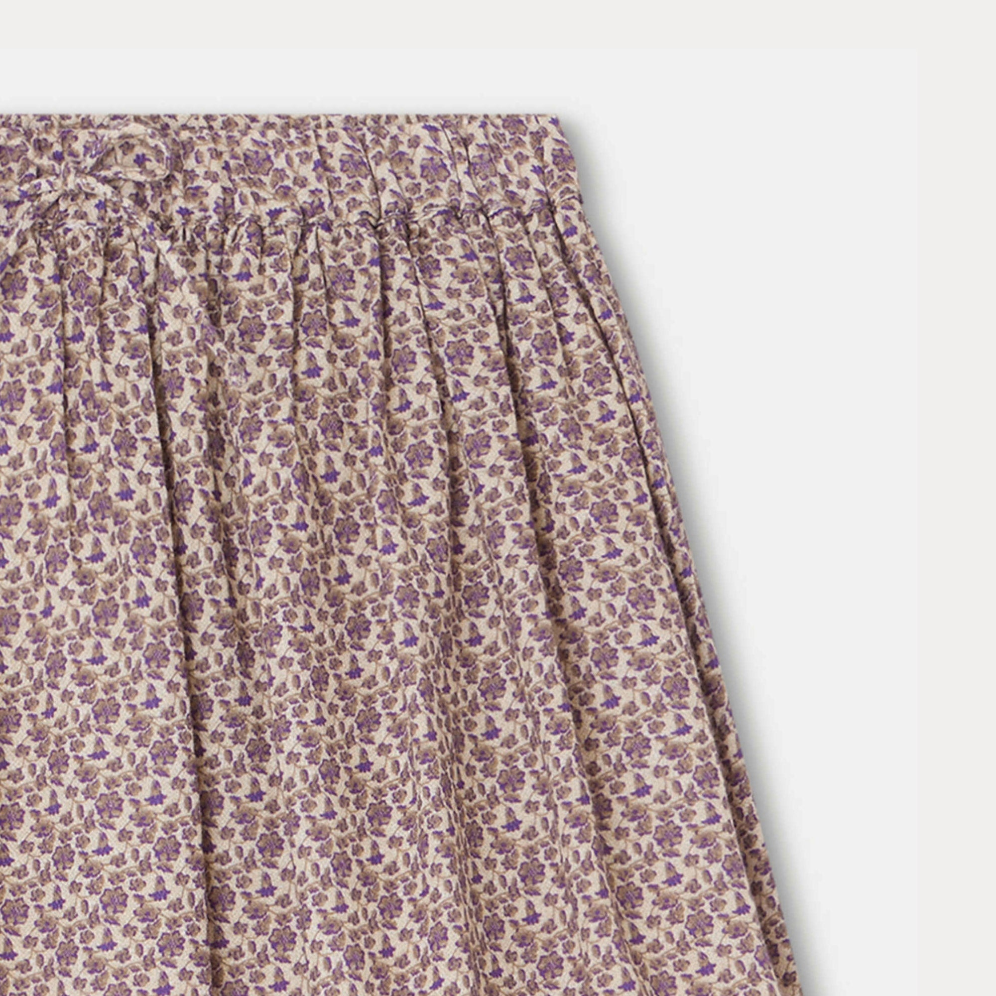 Girls Lilac Floral Cotton Skirt