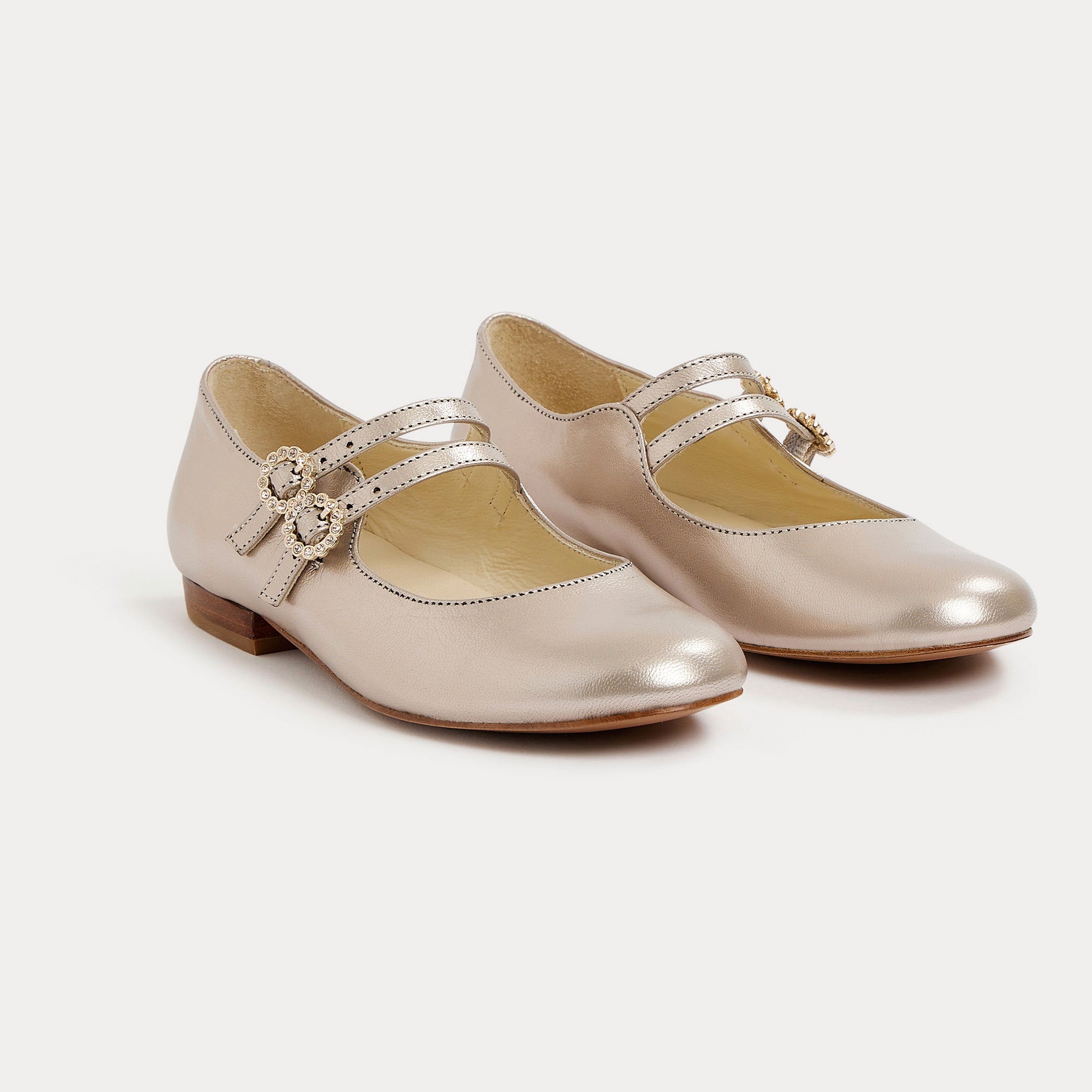 Girls Champagne Flat Shoes