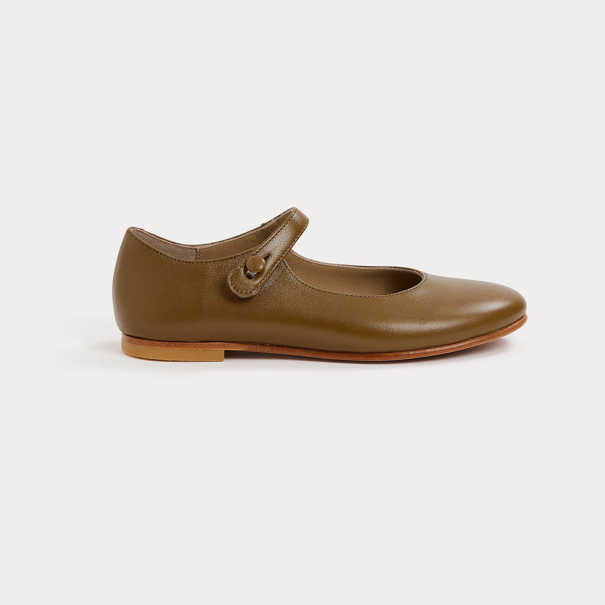 Girls Army Green Flat Shoes