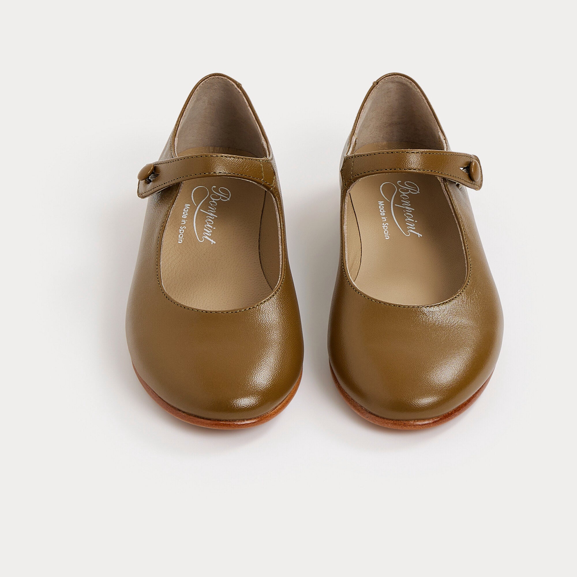 Girls Army Green Flat Shoes