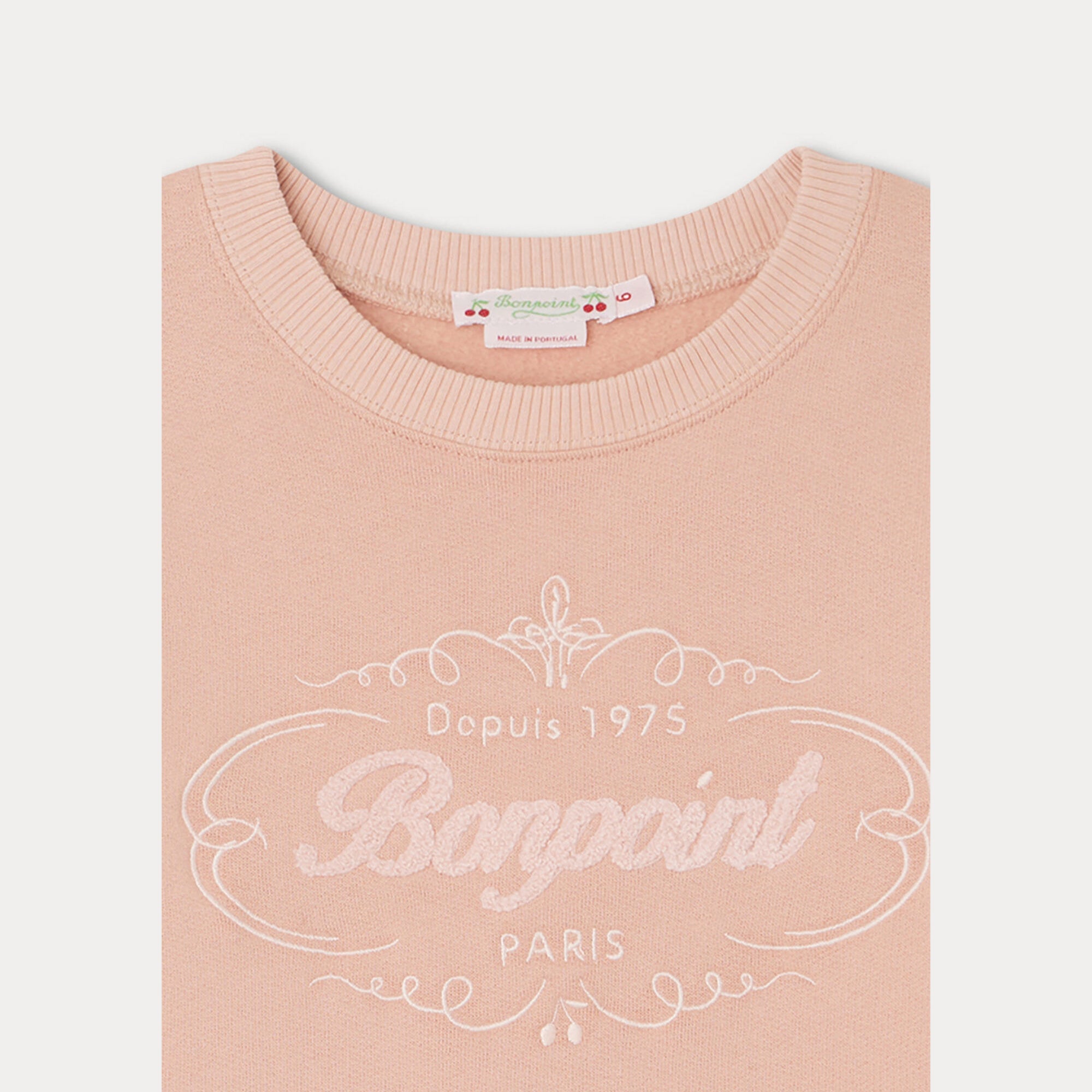 Girls Pink Logo Cotton Sweatshirt
