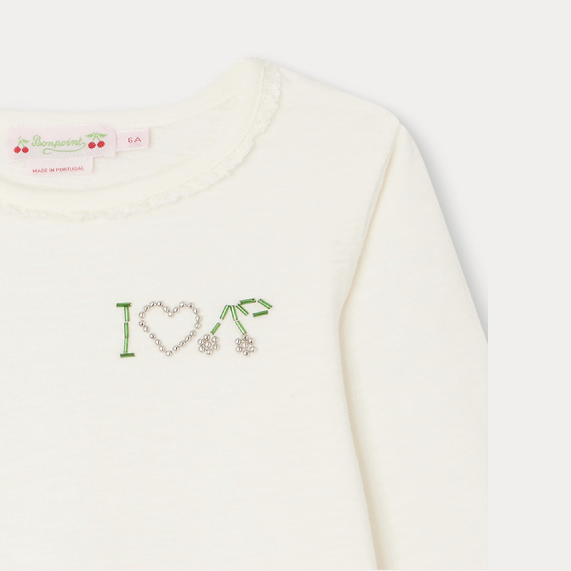 Girls White Cotton T-Shirt