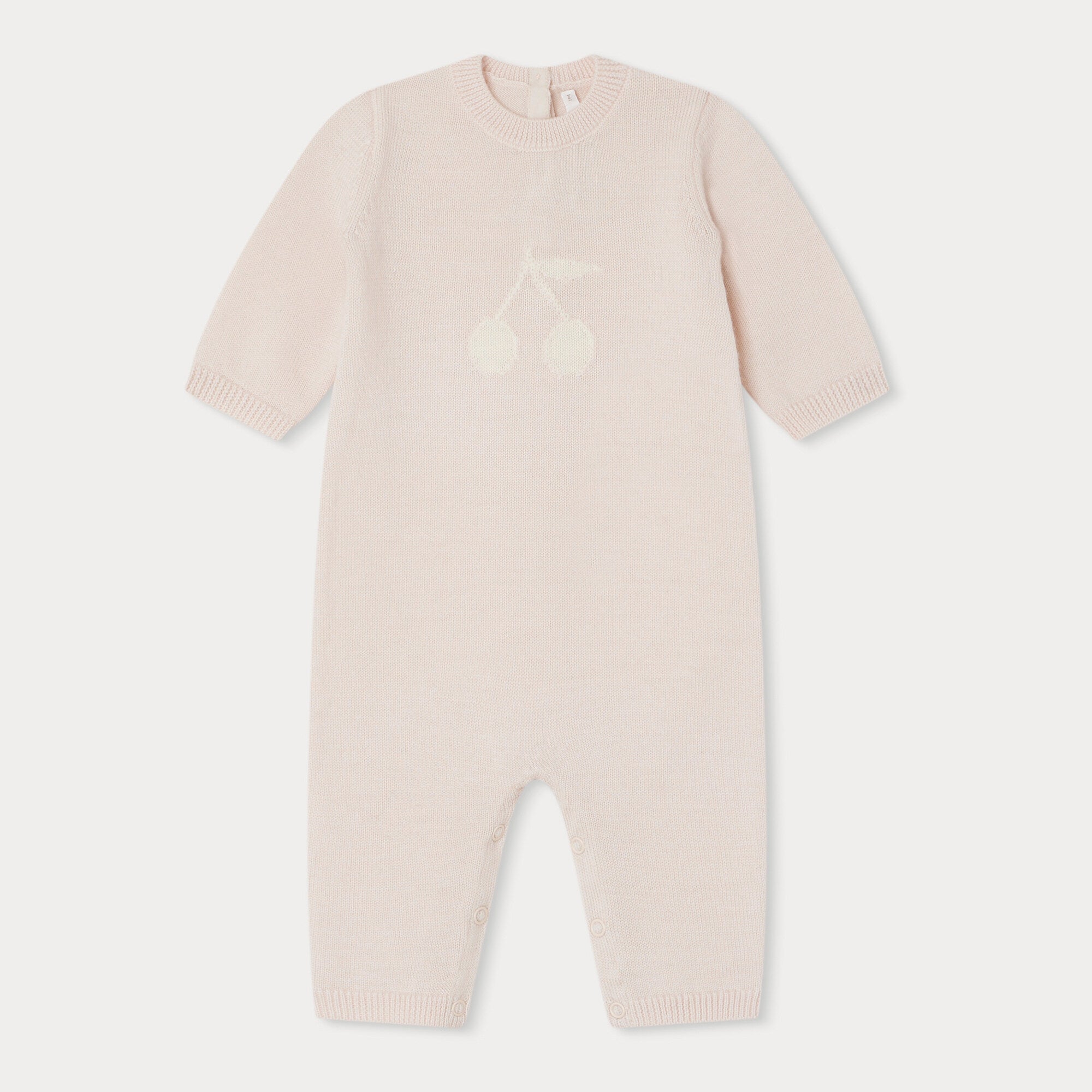 Baby Girls Light Pink Wool Babysuit