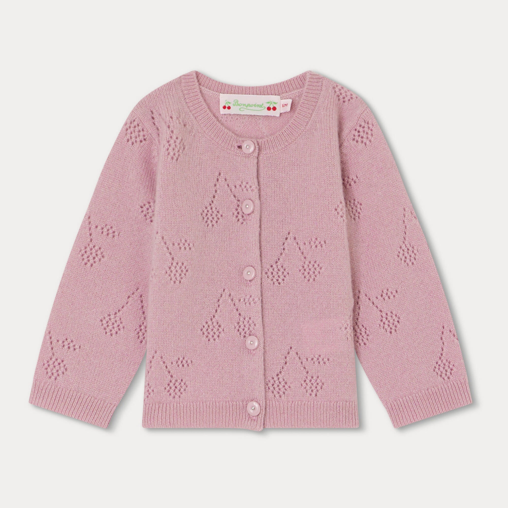 Baby Girls Purple Logo Cashmere Cardigan