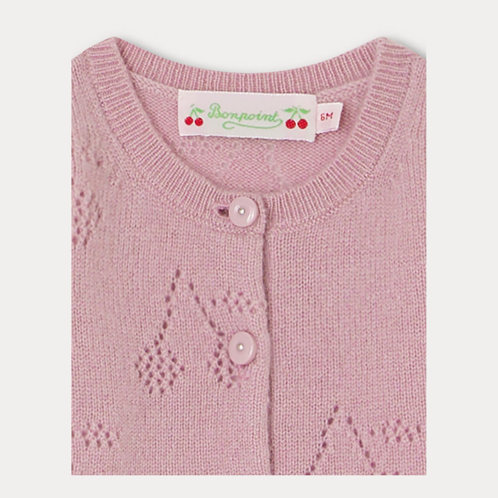 Baby Girls Purple Logo Cashmere Cardigan