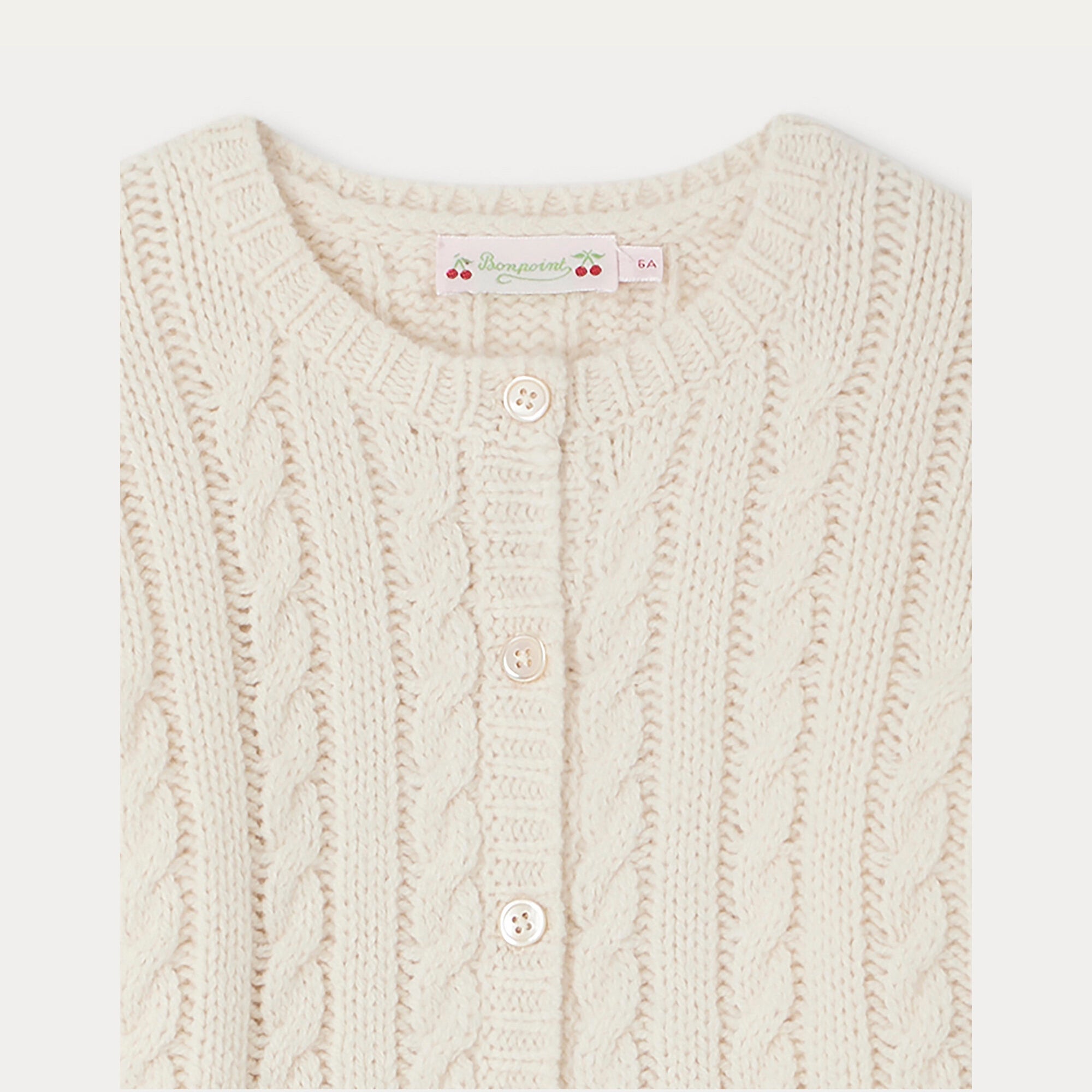 Girls White Wool Cardigan