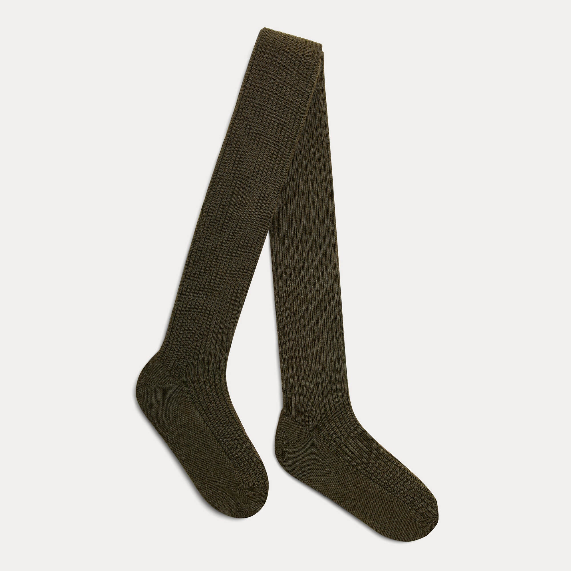 Girls Dark Green Cotton Tights
