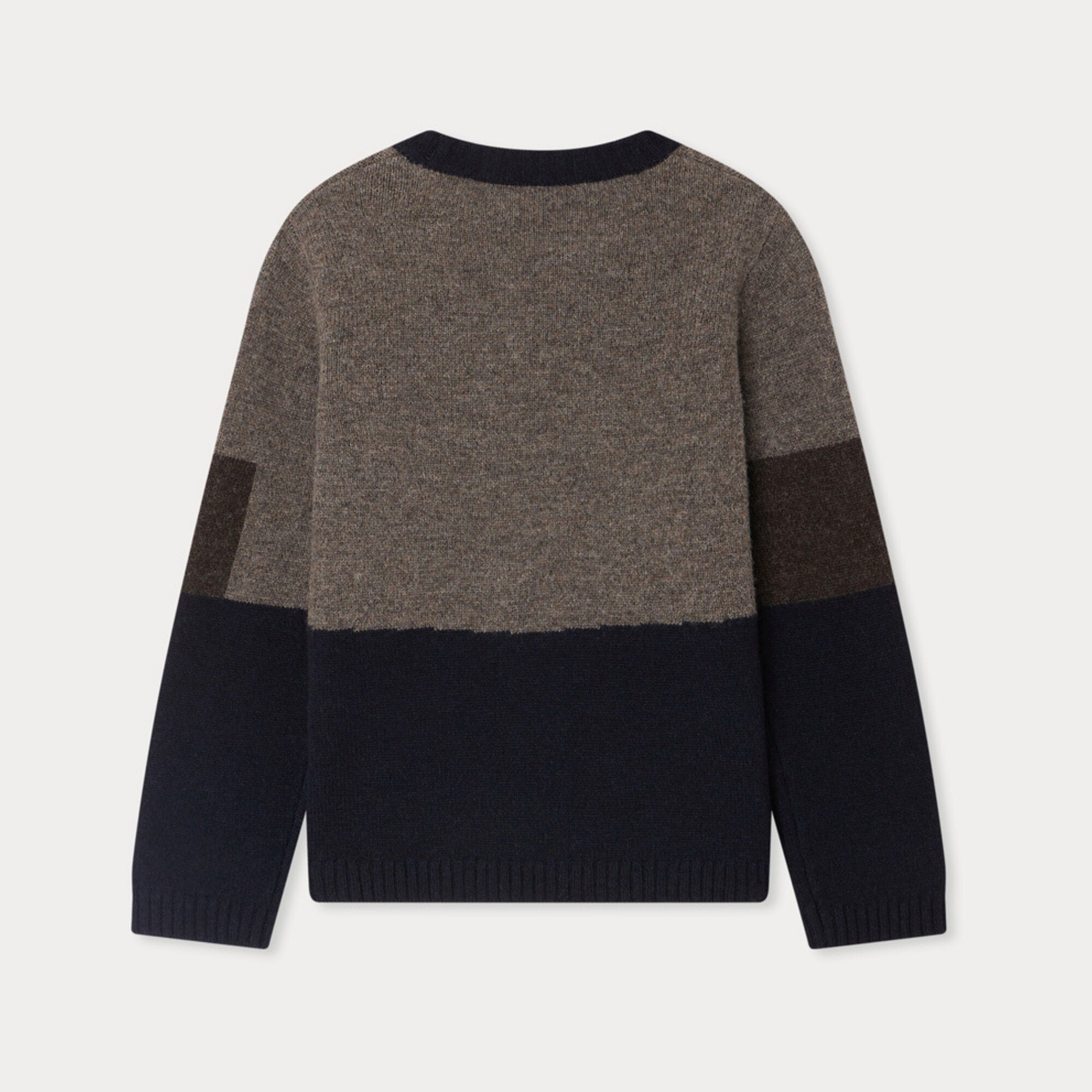 Boys Brown Jacquard Wool Sweater