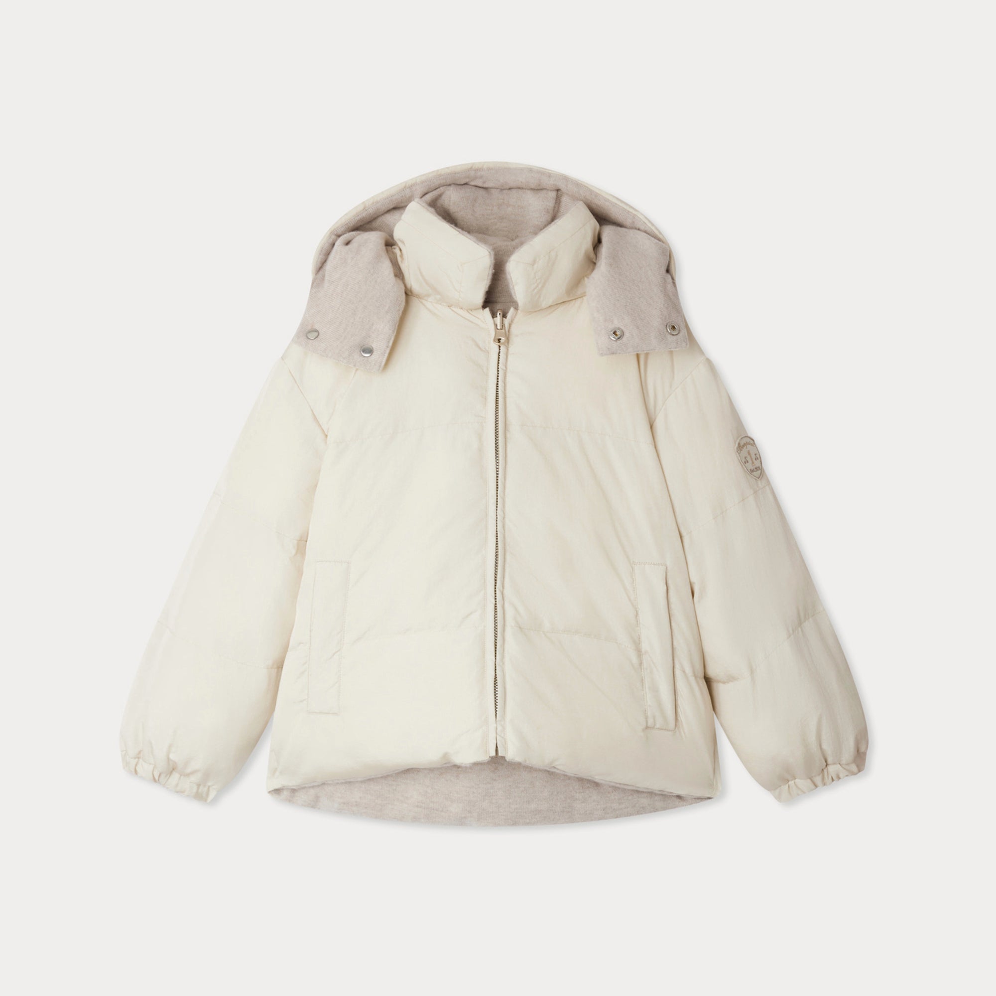 Girls Beige Padded Down Jacket