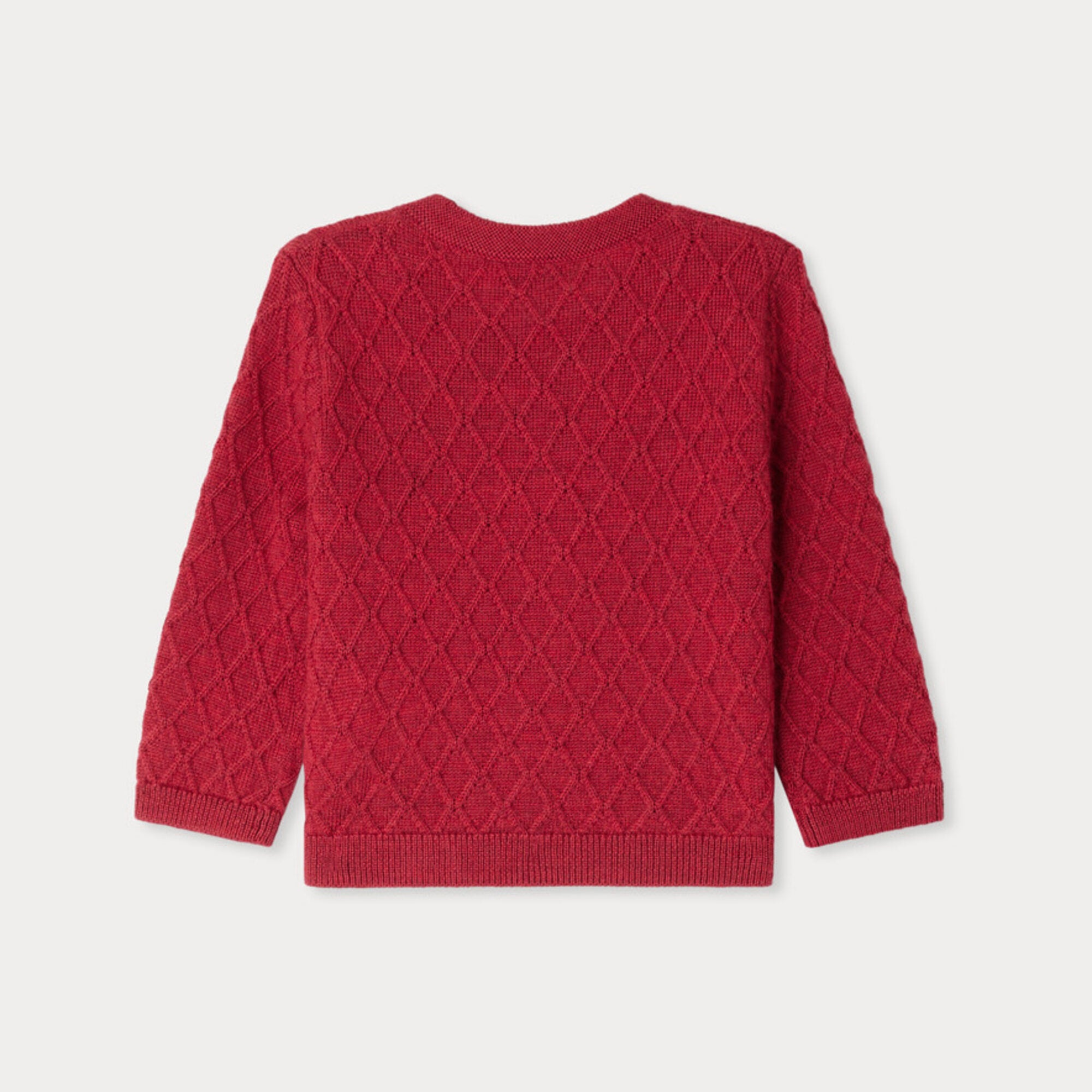 Baby Girls Red Wool Cardigan