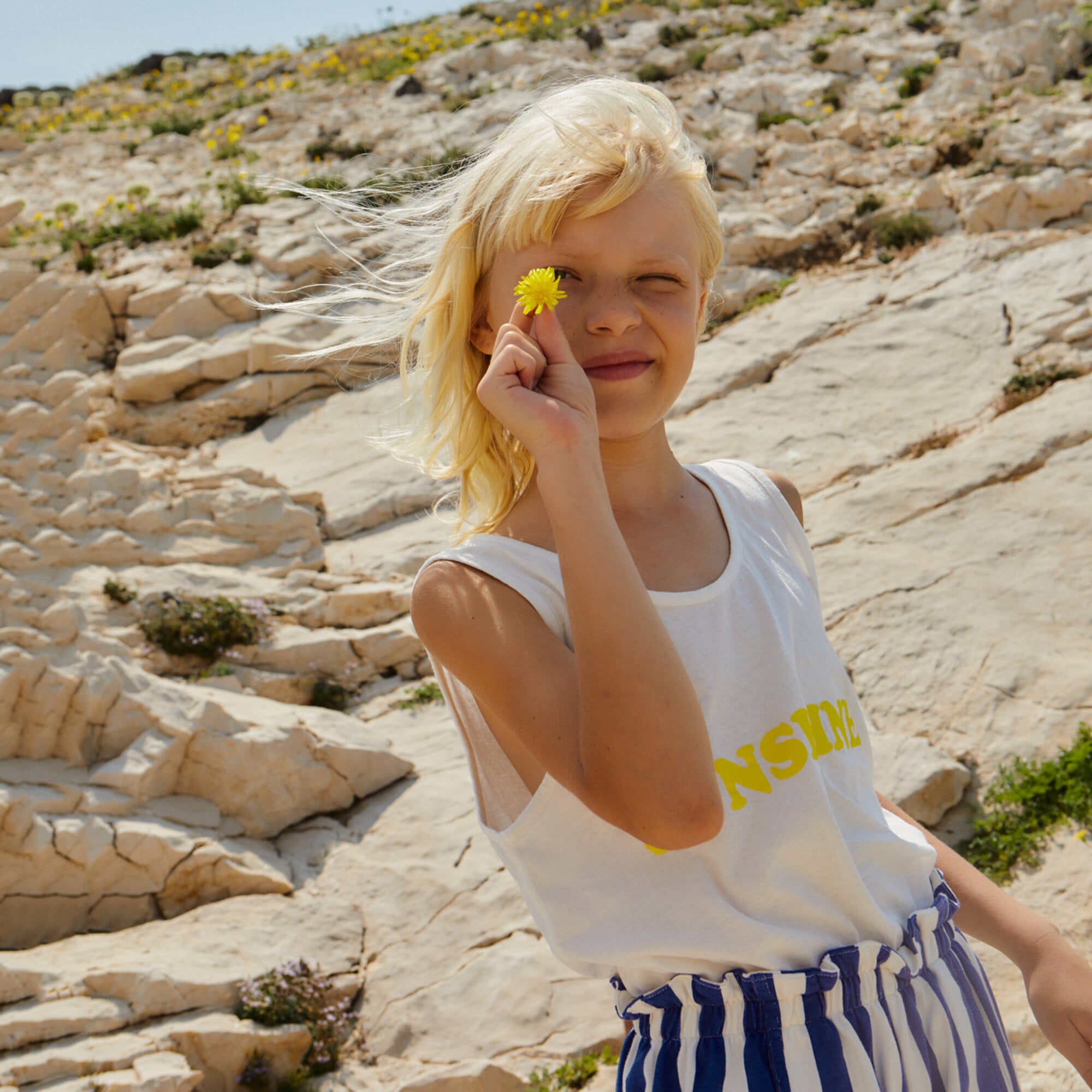 Boys & Girls White Logo Cotton Vest