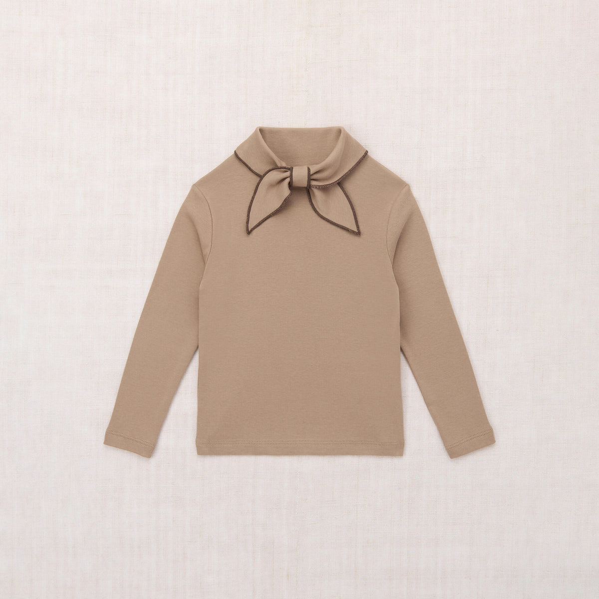 Boys & Girls Beige Bow Cotton T-Shirt