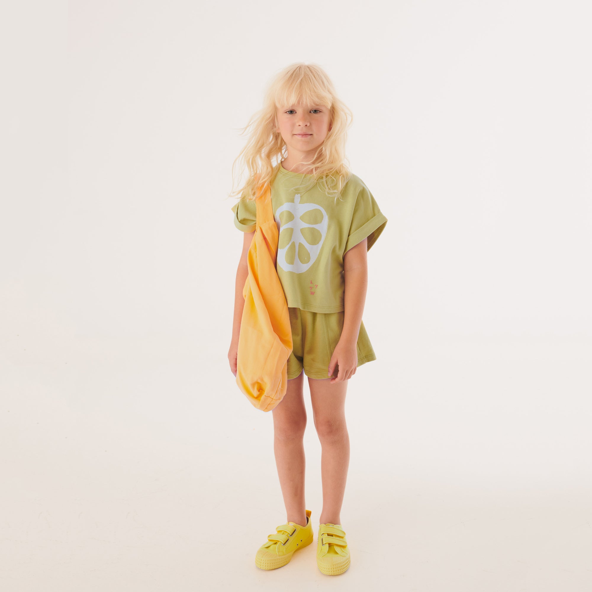 Girls Green Printed Cotton Sweatshirt