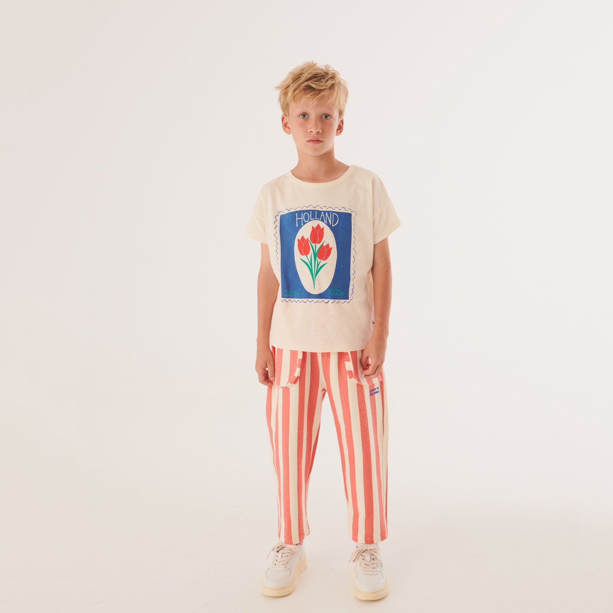 Boys & Girls White Printed Cotton T-Shirt